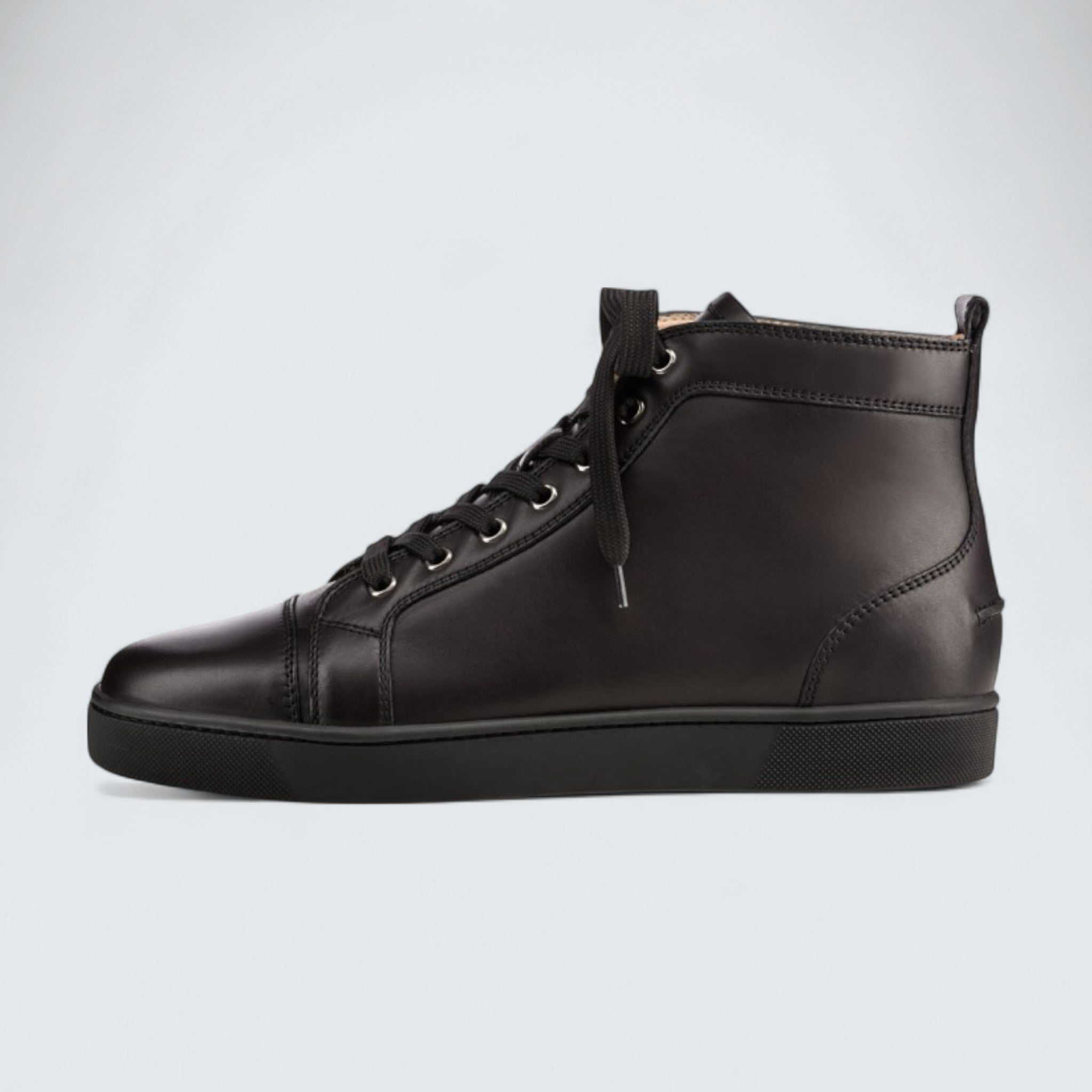 Louis Calf Leather Black High-top Sneaker