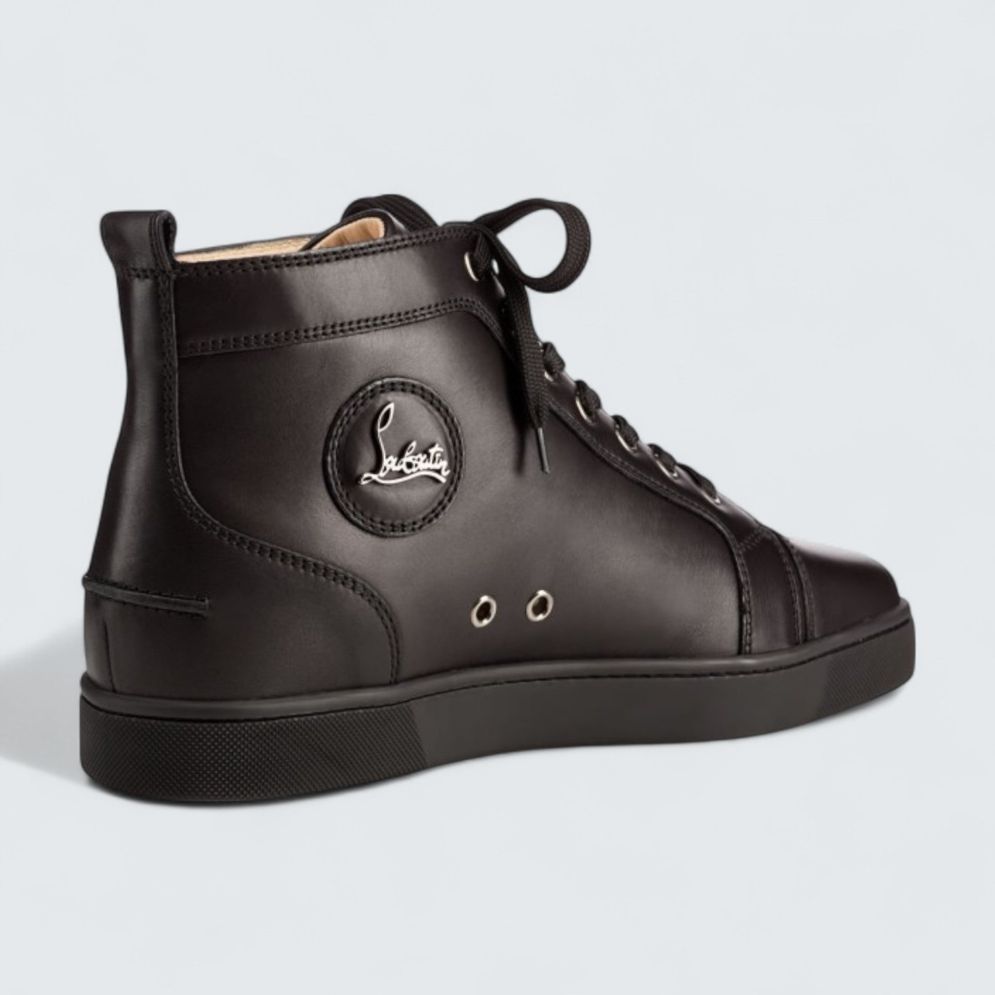Louis Calf Leather Black High-top Sneaker