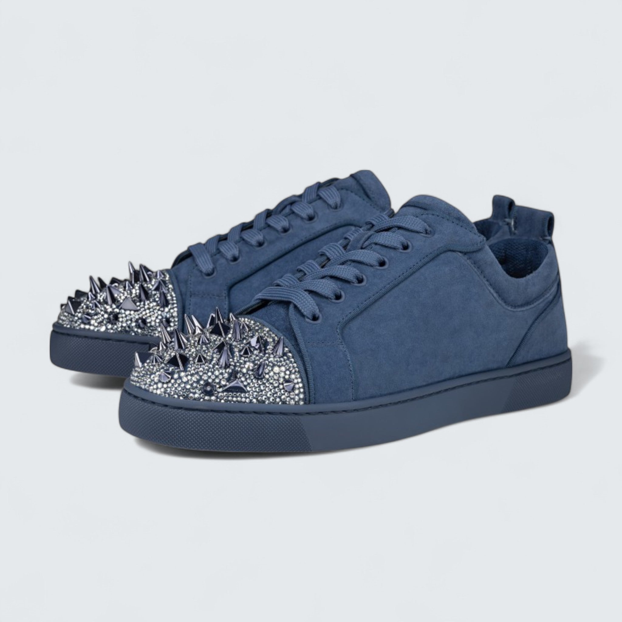 Louis Junior P Pik Pik Strass Veau Velours Spikes and Strass Denim