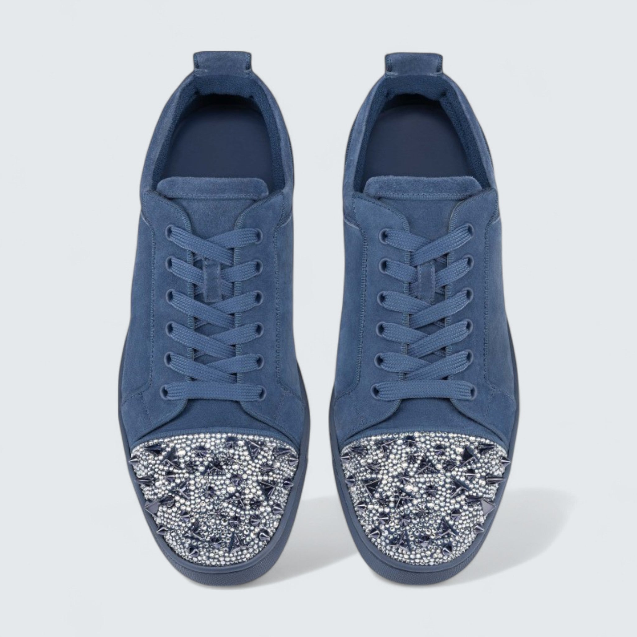 Louis Junior P Pik Pik Strass Veau Velours Spikes and Strass Denim