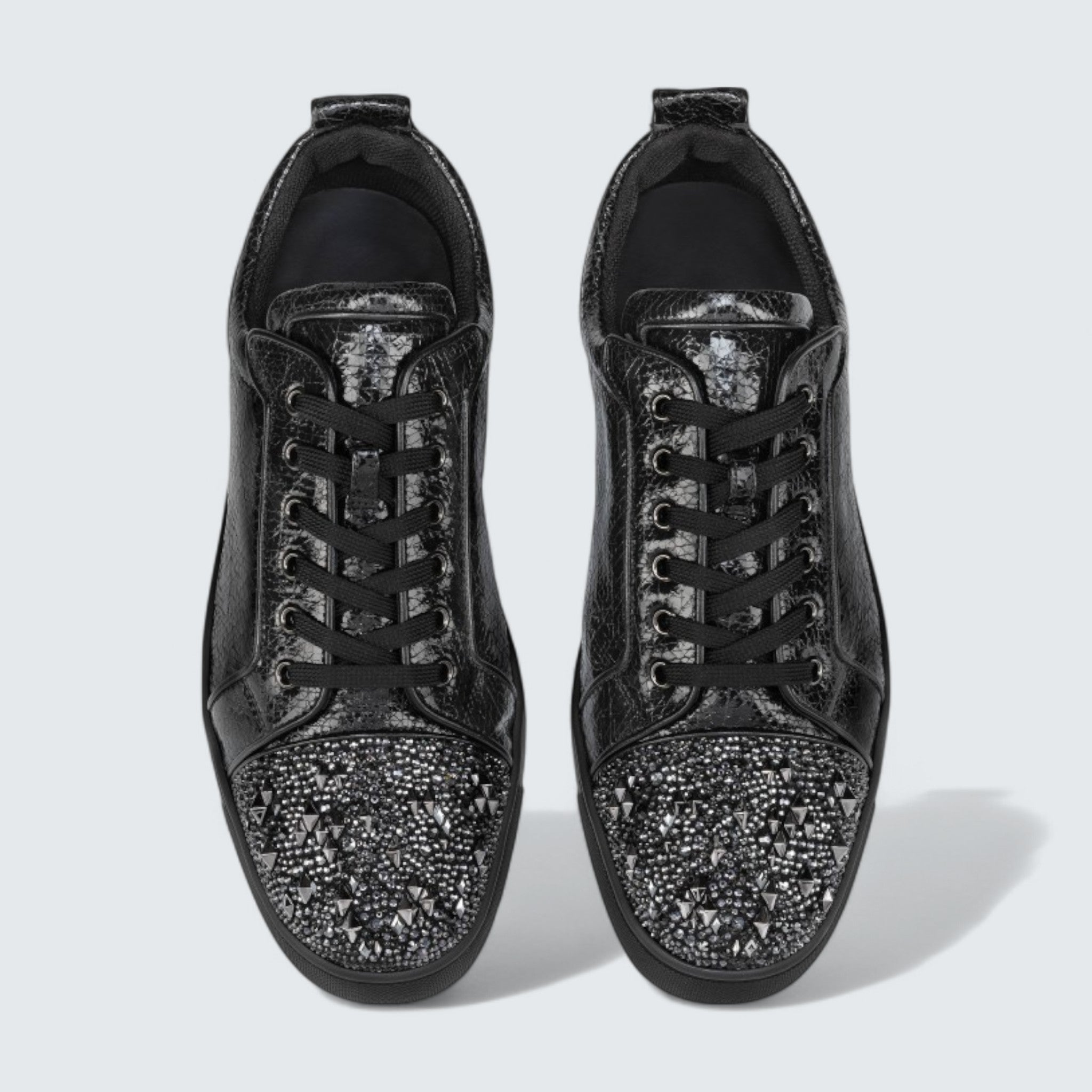 Louis Junior P Strass Eternity 'Star' Laminated Calf Leather and Spikes