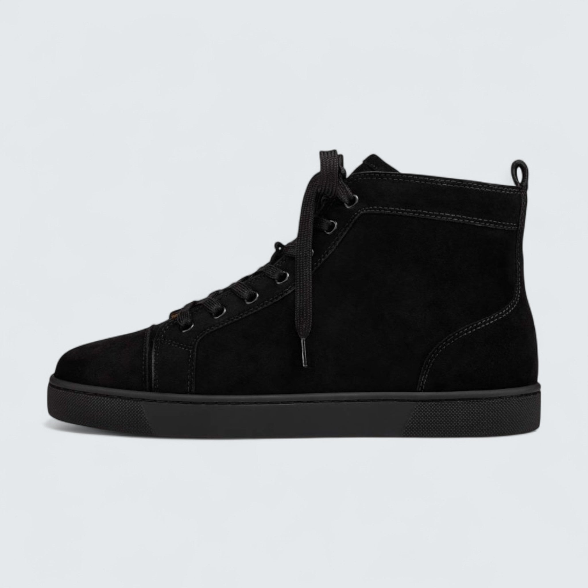 Louis Veau Velours Black High-Top Sneaker