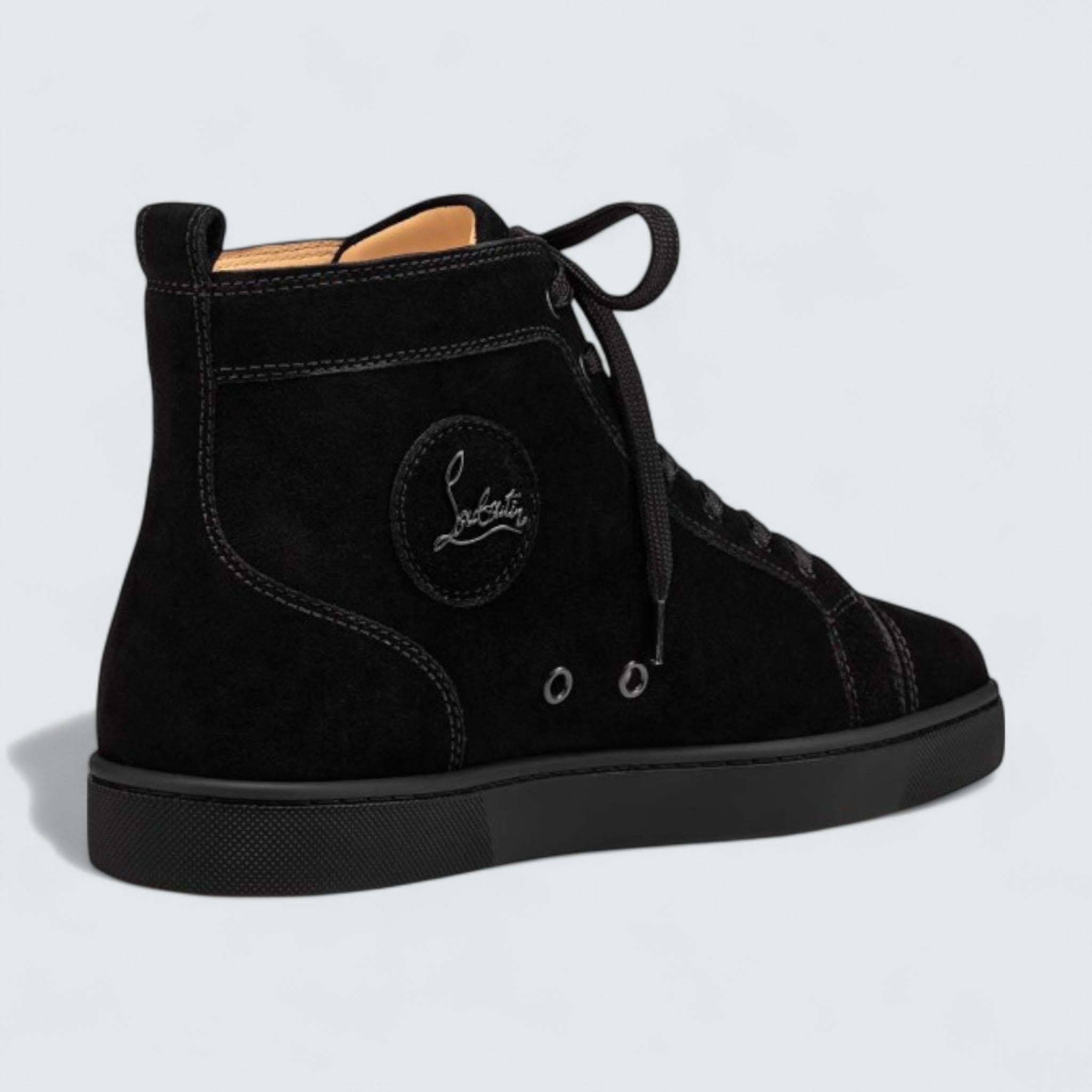 Louis Veau Velours Black High-Top Sneaker
