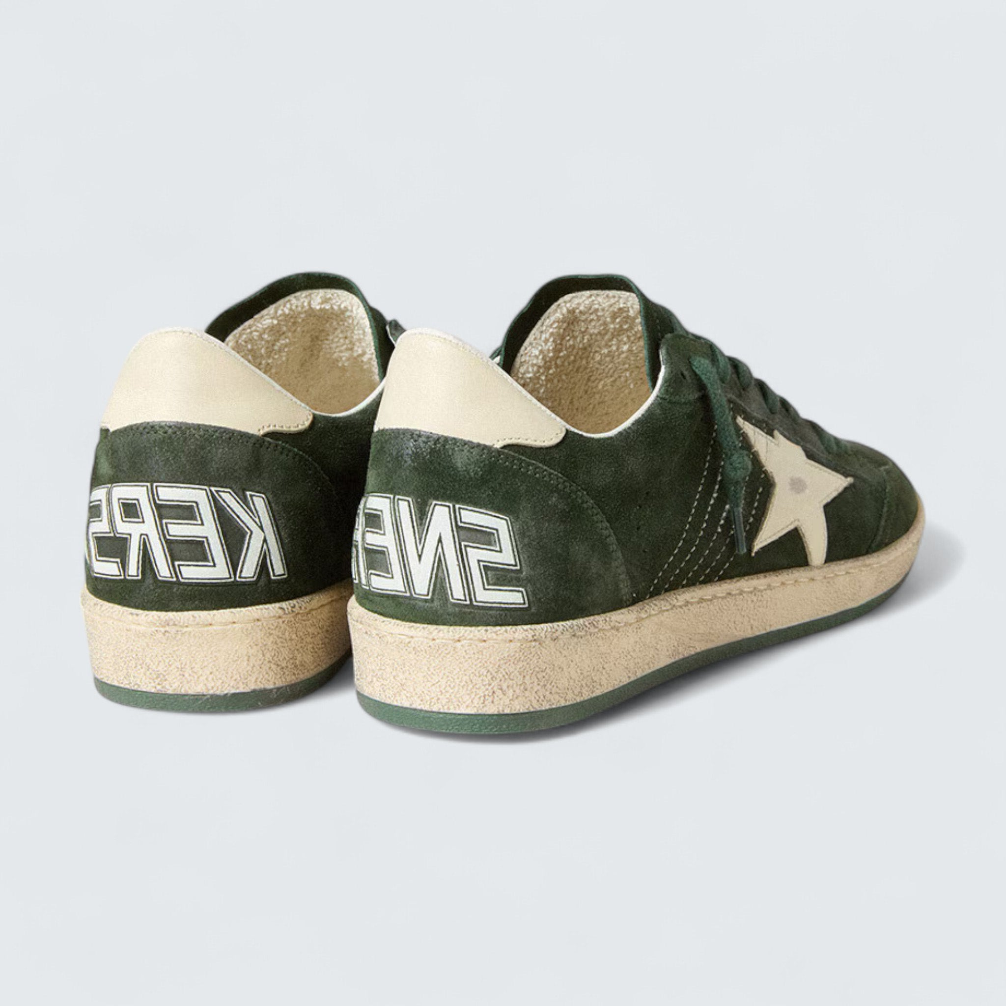 Ball Star 'Green Suede with White Leather Star and Heel Tab'