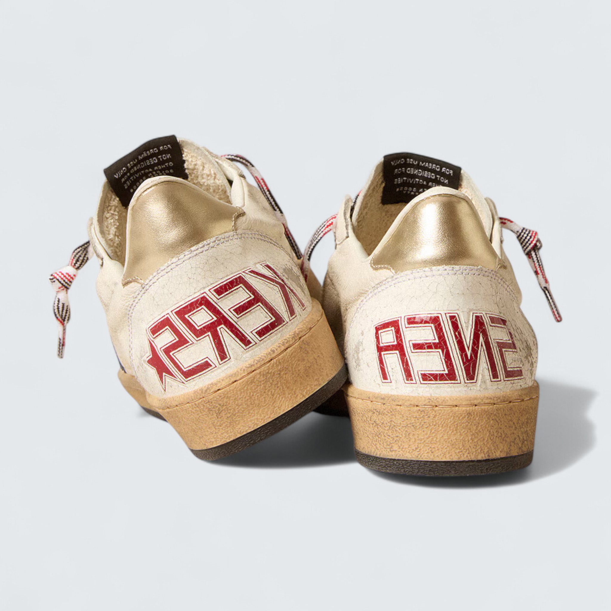Ball Star 'White Nappa Leather with Blue Suede Star and Platinum Metallic Leather Heel Tab'