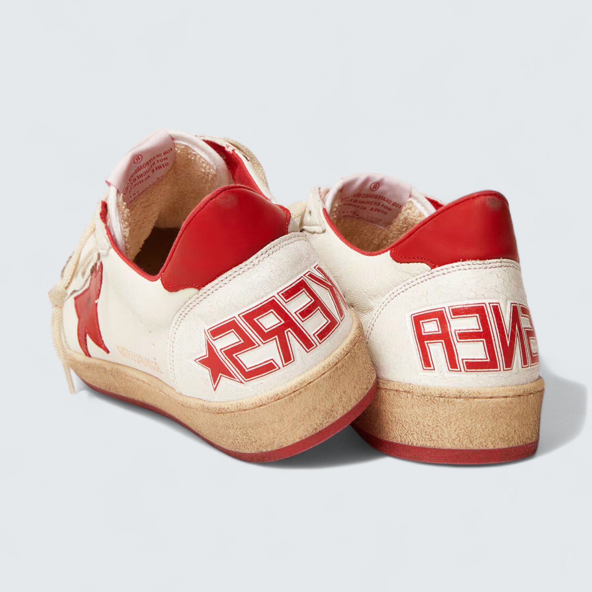 Ball Star 'Off-White Leather with Red Leather Star and Red Leather Heel Tab'