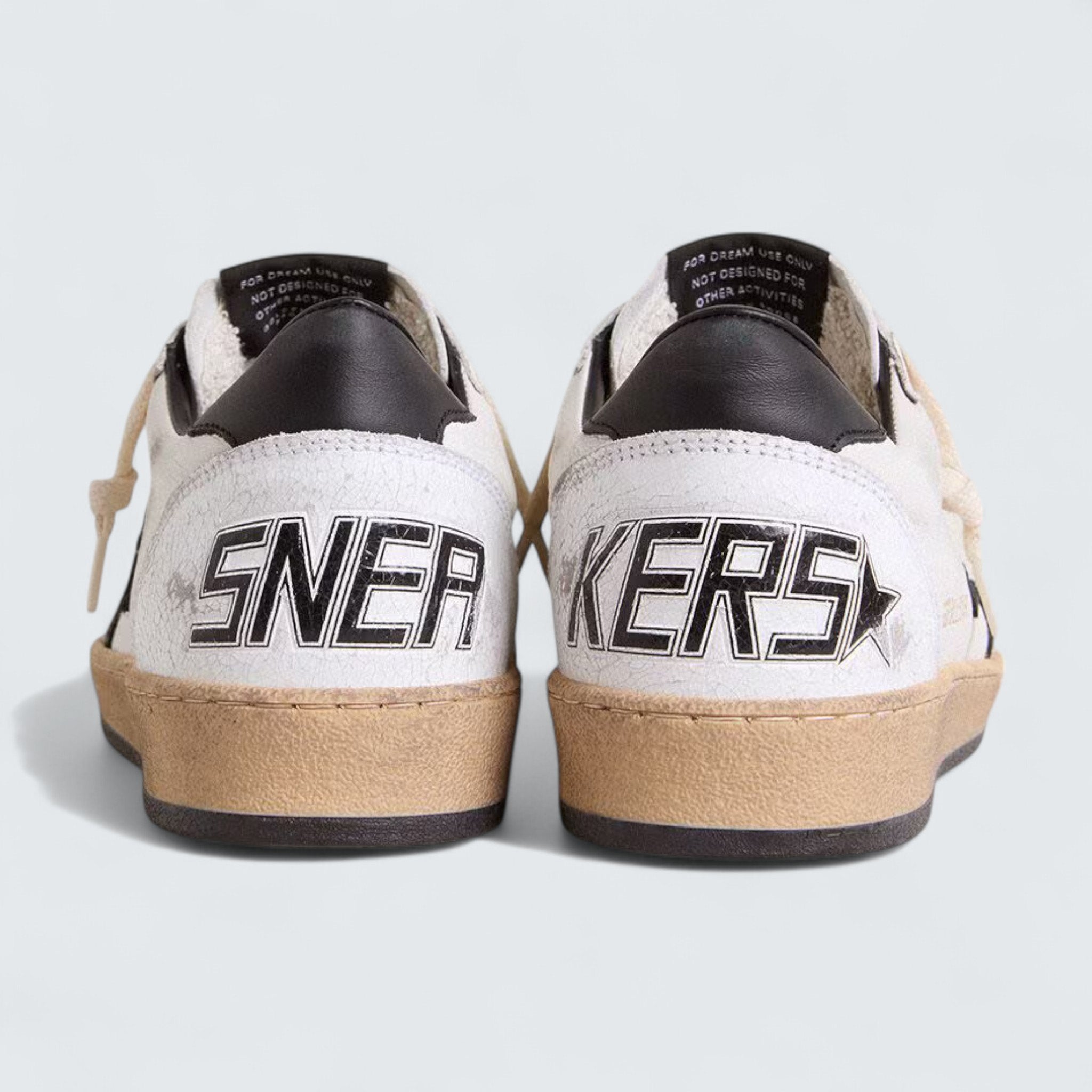 Ball Star 'White Nappa Leather with Black Leather Star and Heel Tab'