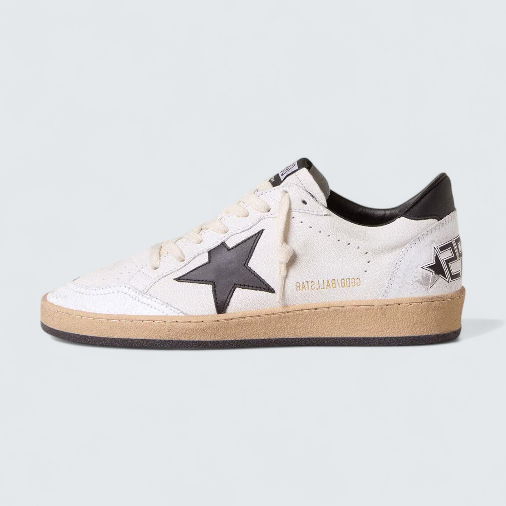 Ball Star 'White Nappa Leather with Black Leather Star and Heel Tab'