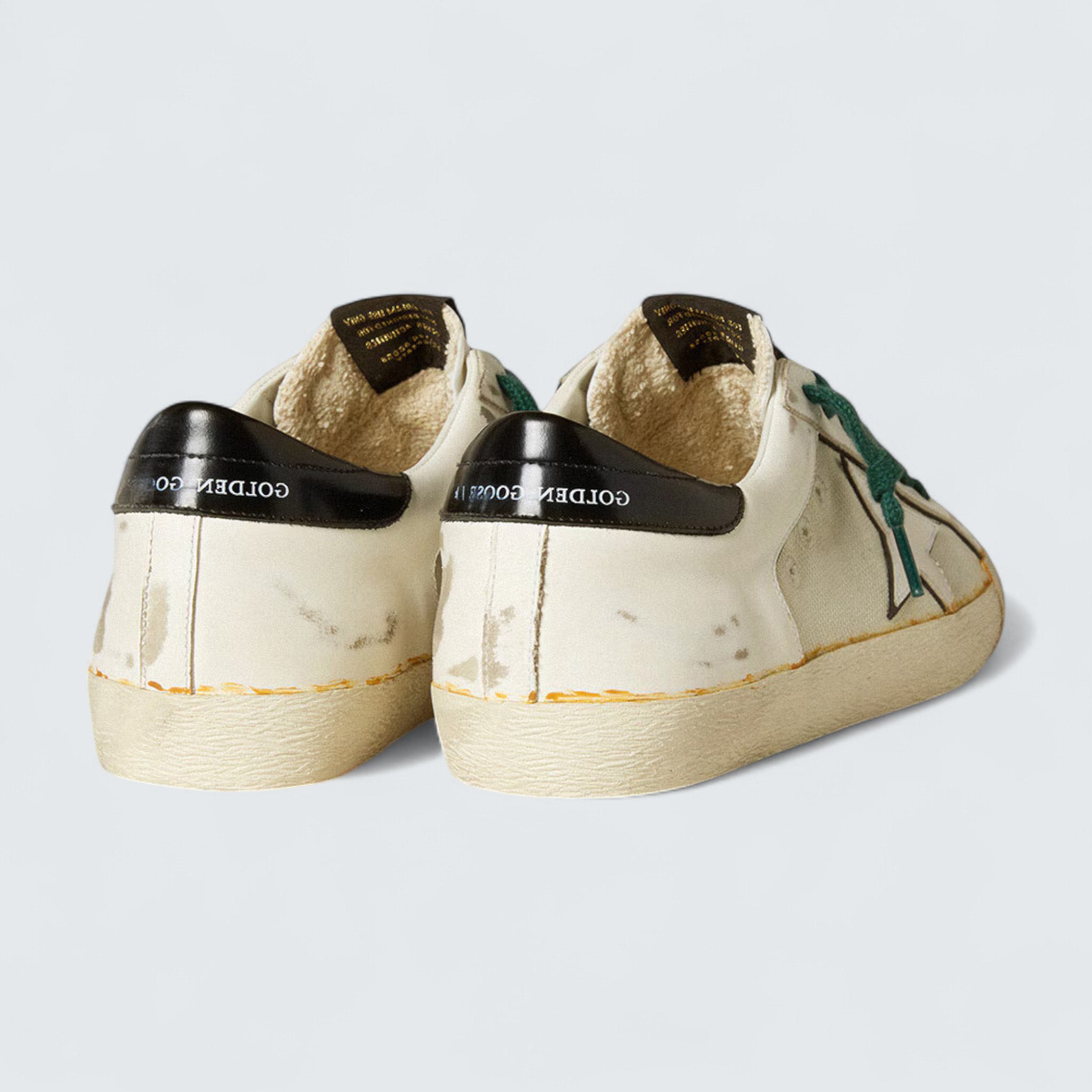 Super-Star 'White Leather & Black Heel Tab'