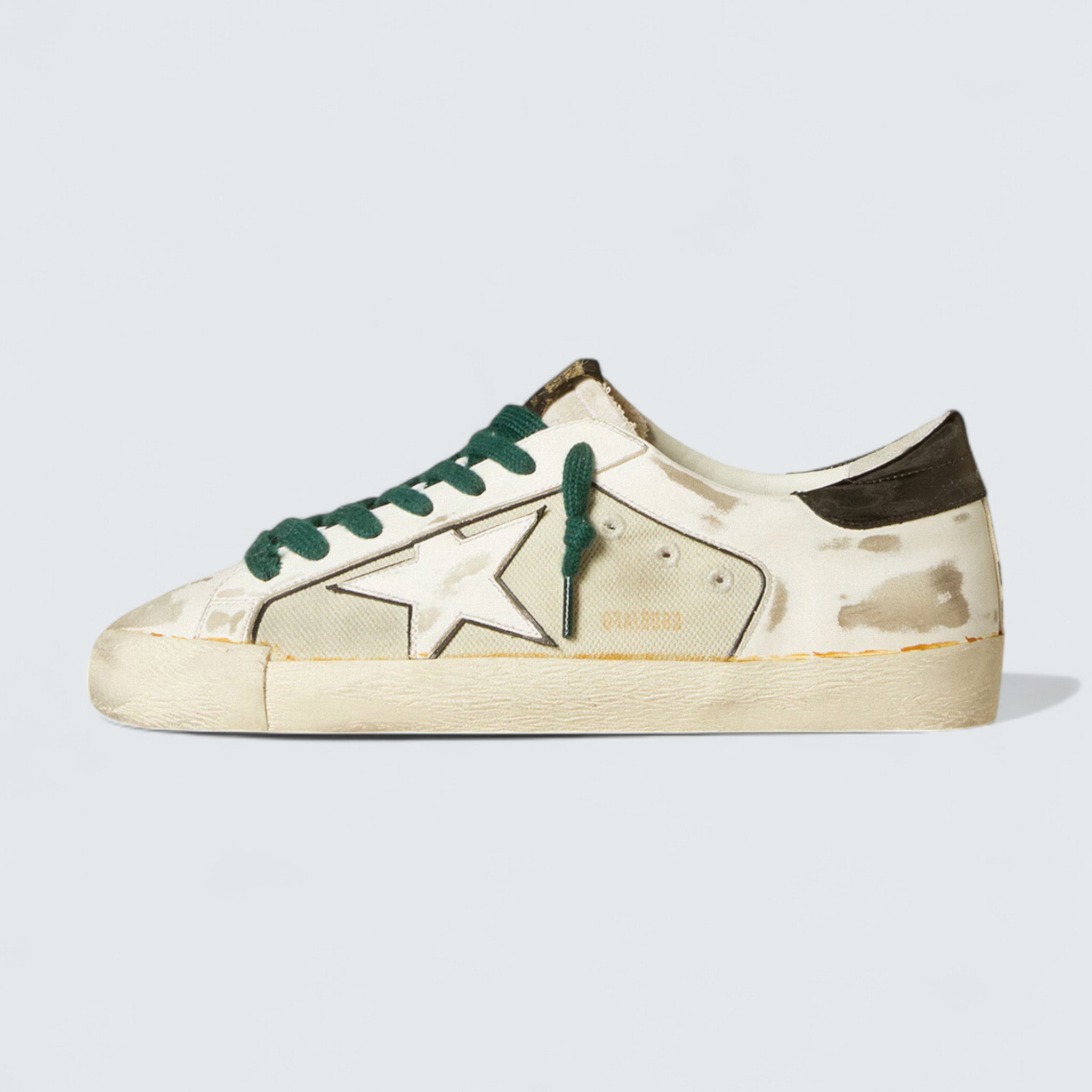 Super-Star 'White Leather & Black Heel Tab'