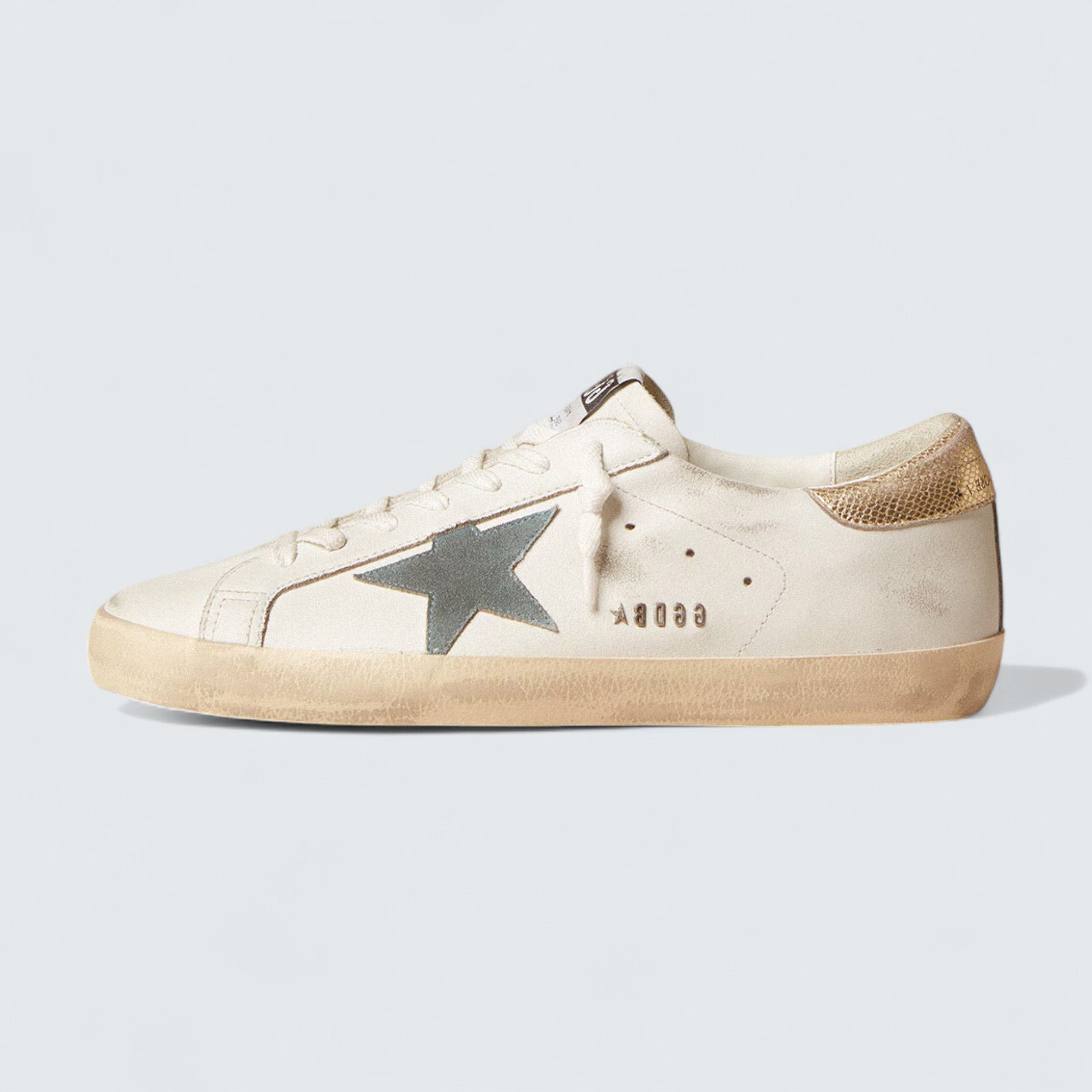 Super-Star 'Suede Star & Platinum Snake Heel'