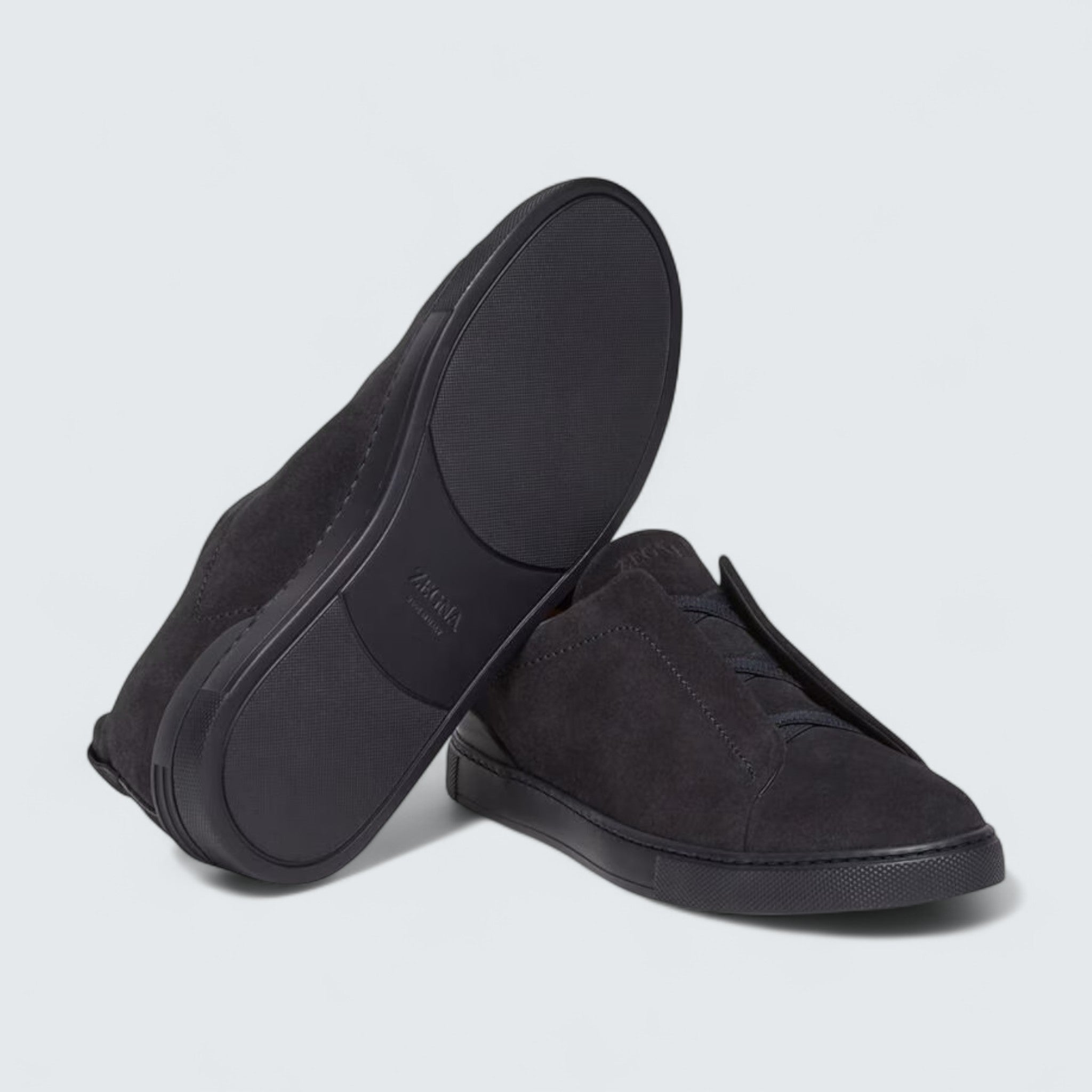 Navy Blue Suede Triple Stitch™ Sneakers