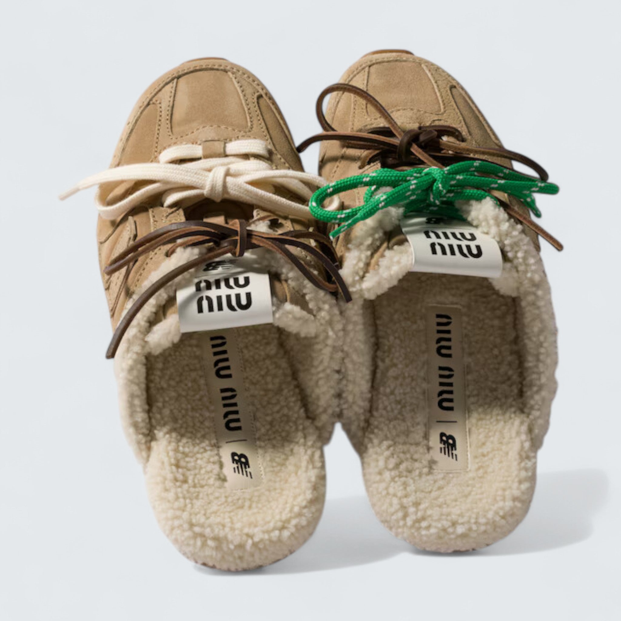 x New Balance 530 SL Bleached Suede Sneaker Mules 'Ecru'