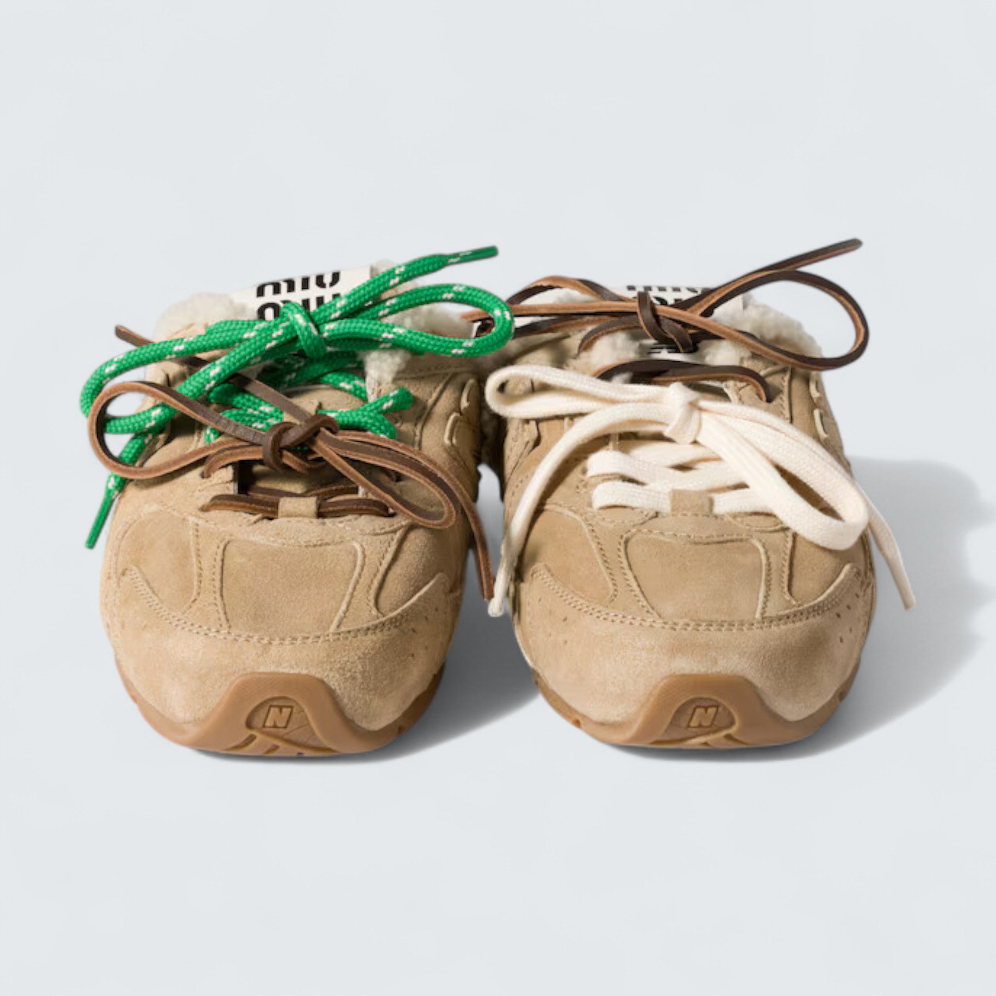 x New Balance 530 SL Bleached Suede Sneaker Mules 'Ecru'