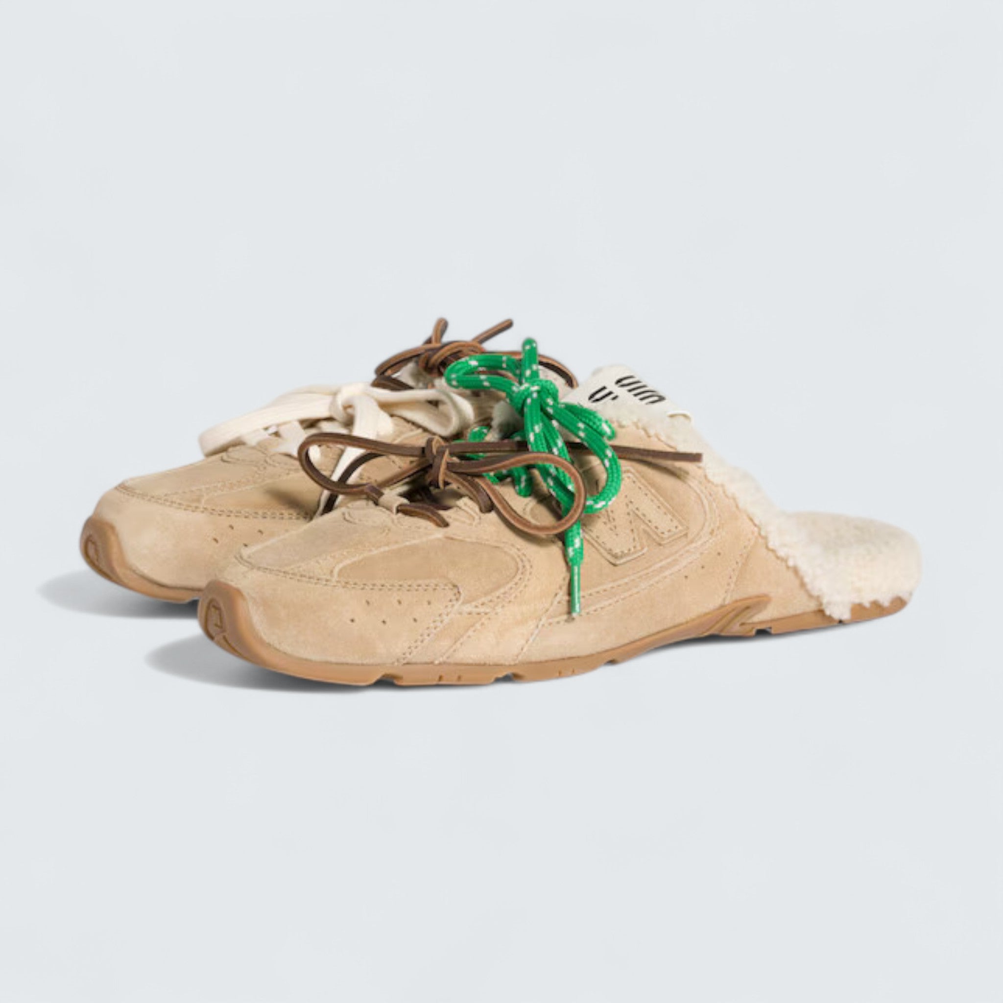 x New Balance 530 SL Bleached Suede Sneaker Mules 'Ecru'