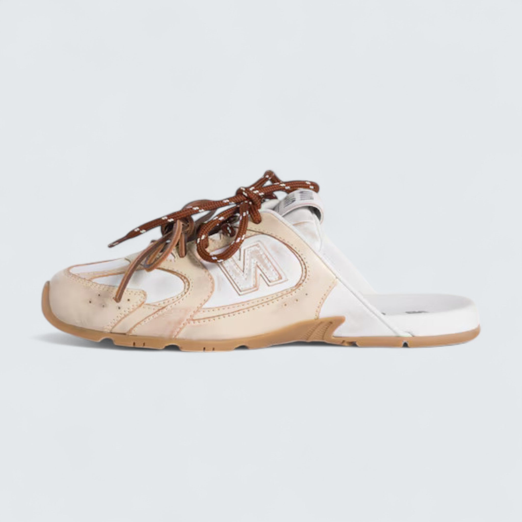 x New Balance 530 SL Deco Calf Leather Mules 'Travertine Gray/White'