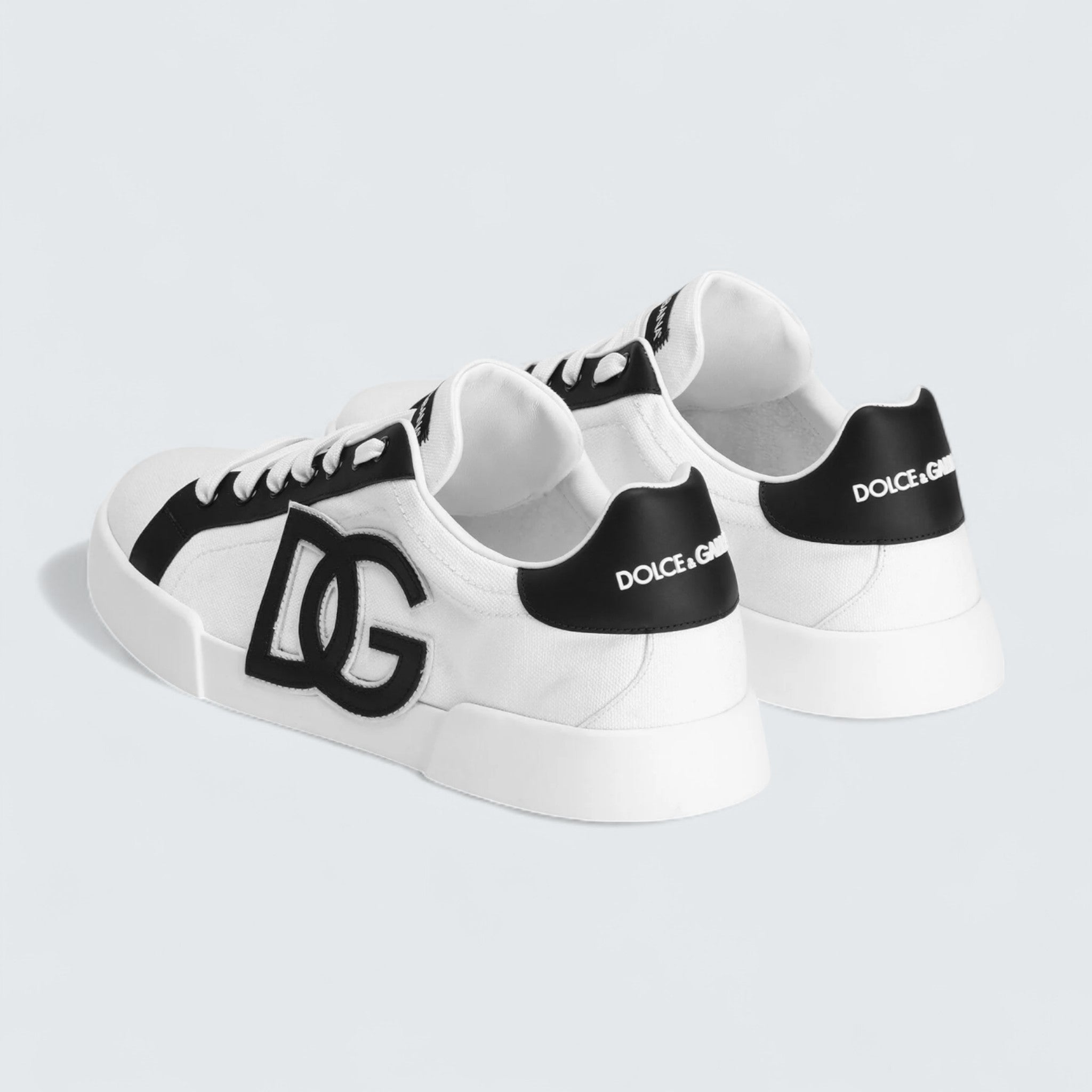 D&G Portofino Light Strobel Sneakers In Canvas And Calfskin