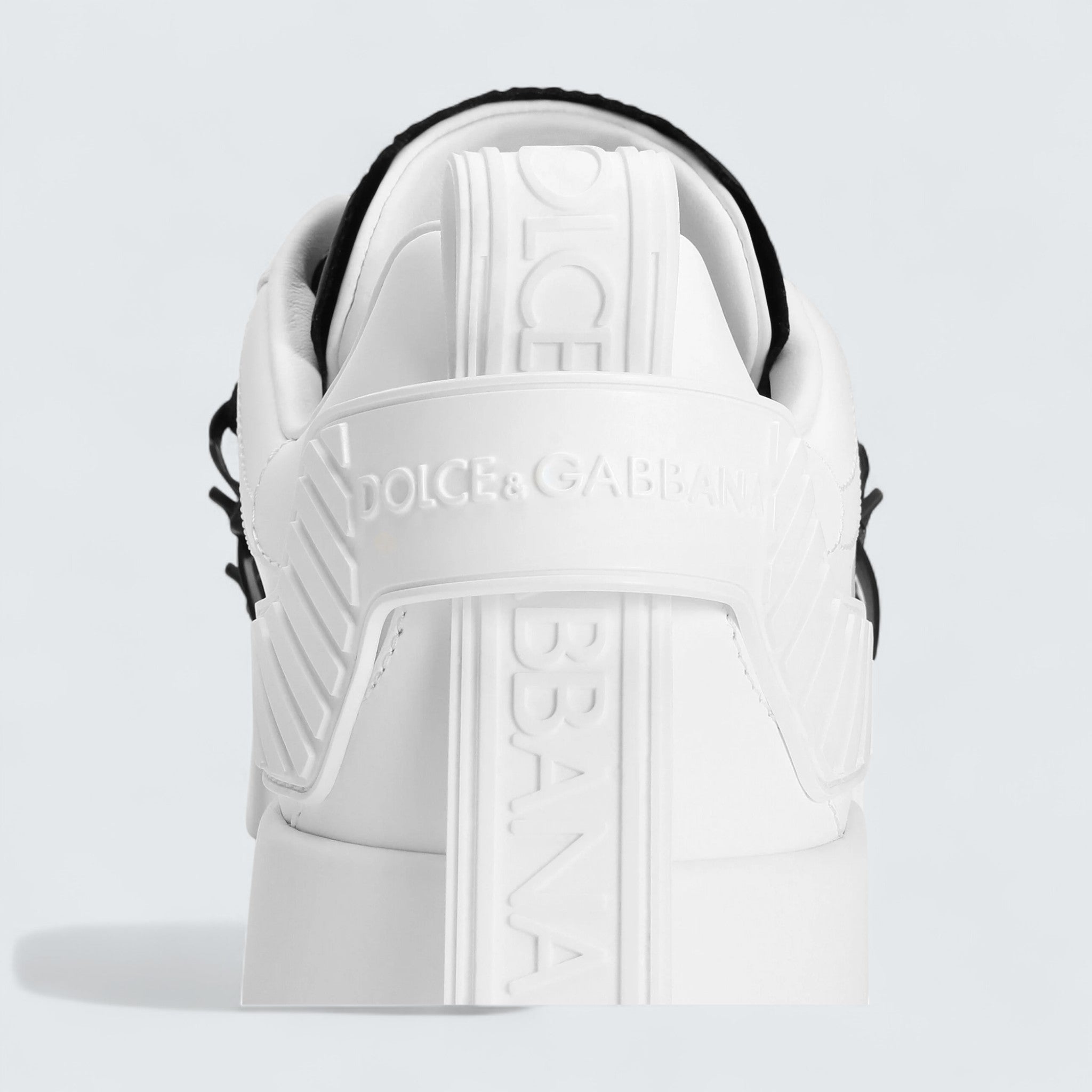 D&G Portofino Sneakers in Calfskin and Patent Leather 'White'
