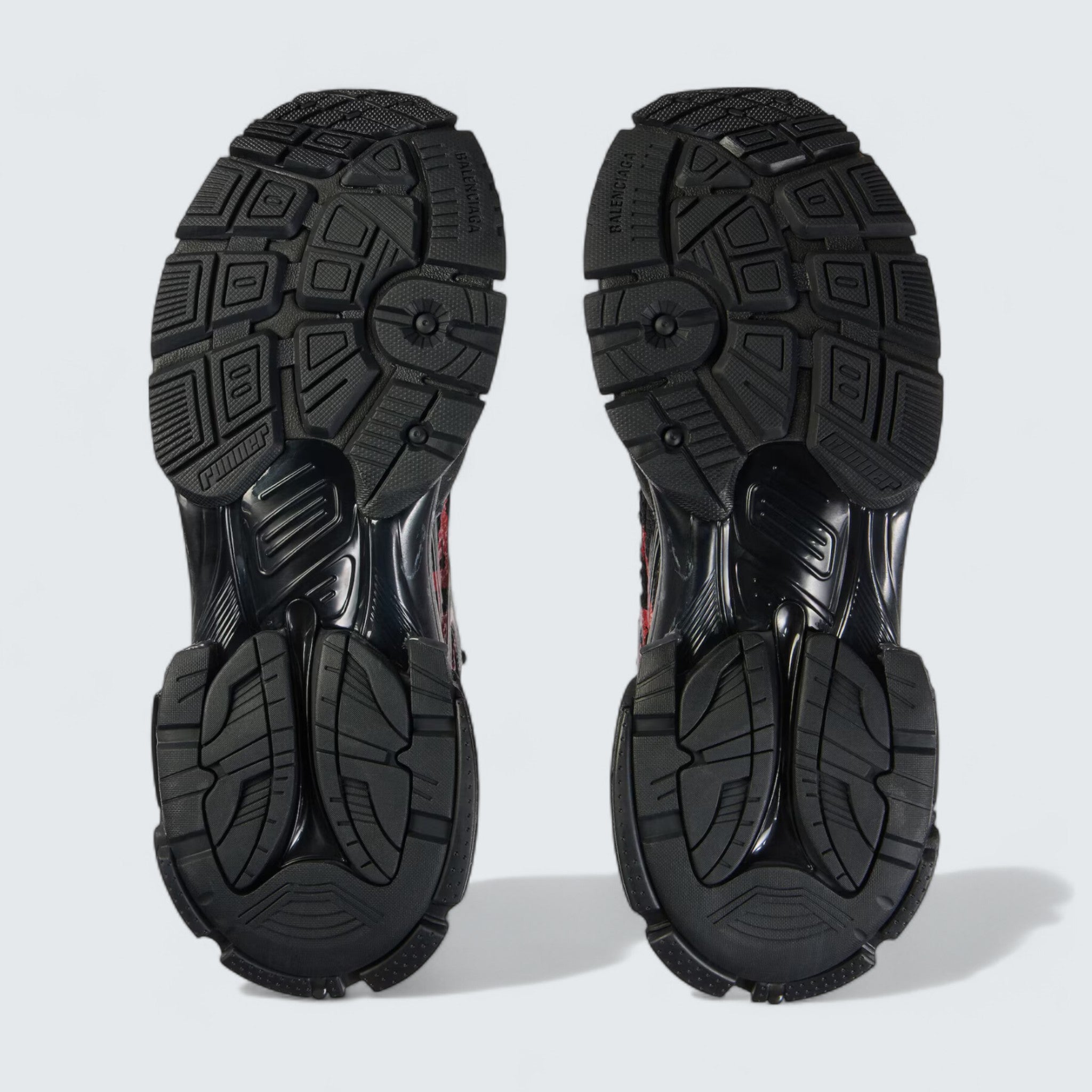 Runner Graffiti Sneaker in Black and Red Mesh and Nylon