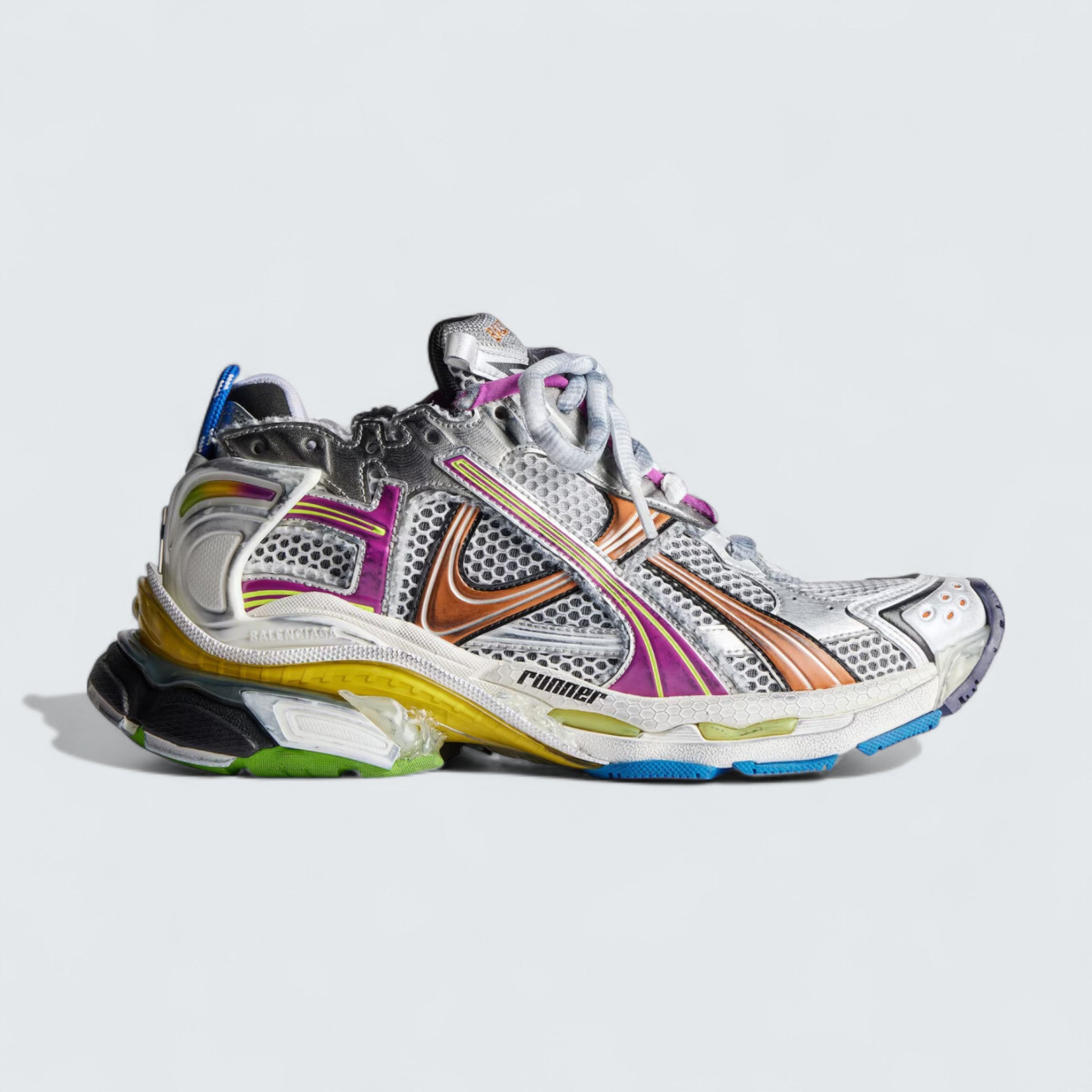 Runner Sneaker in Multicolor Mesh and Nylon
