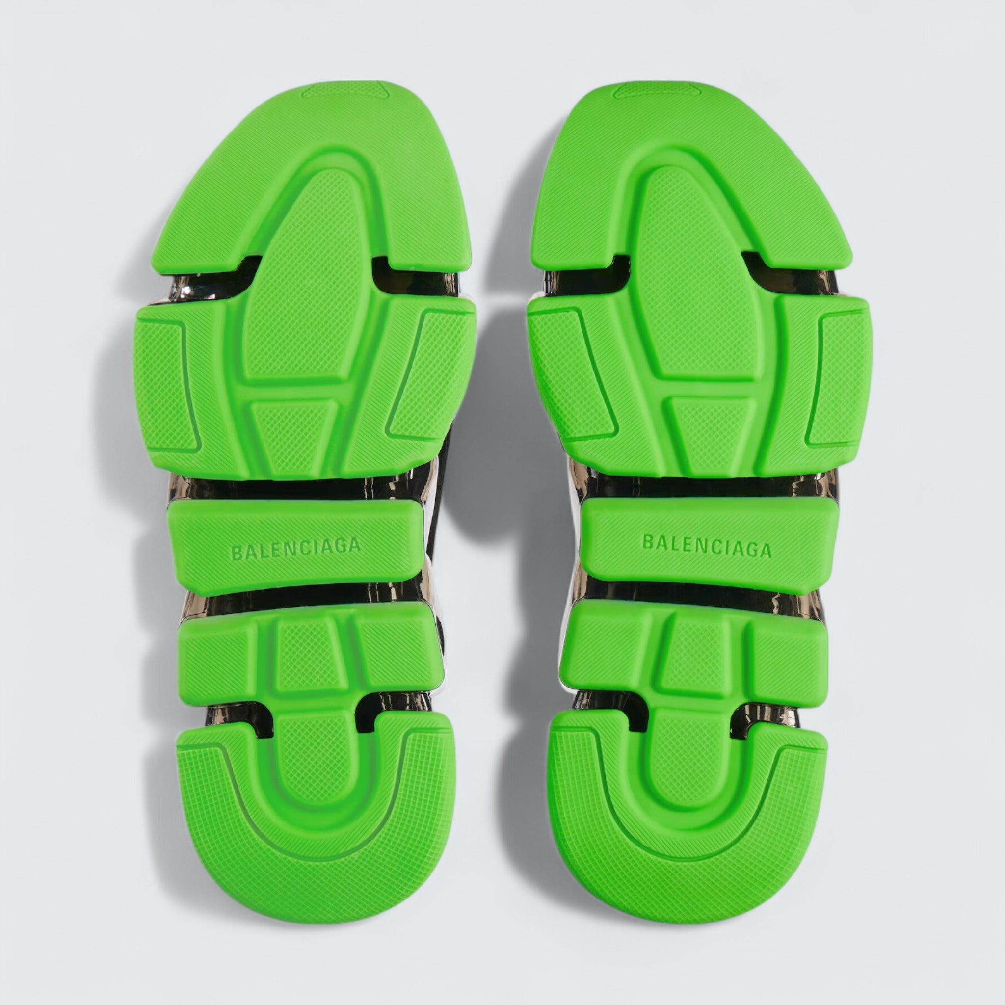 Speed 2.0 Full Clear Sole Sneaker in Black and Neon Green Recycled Knit