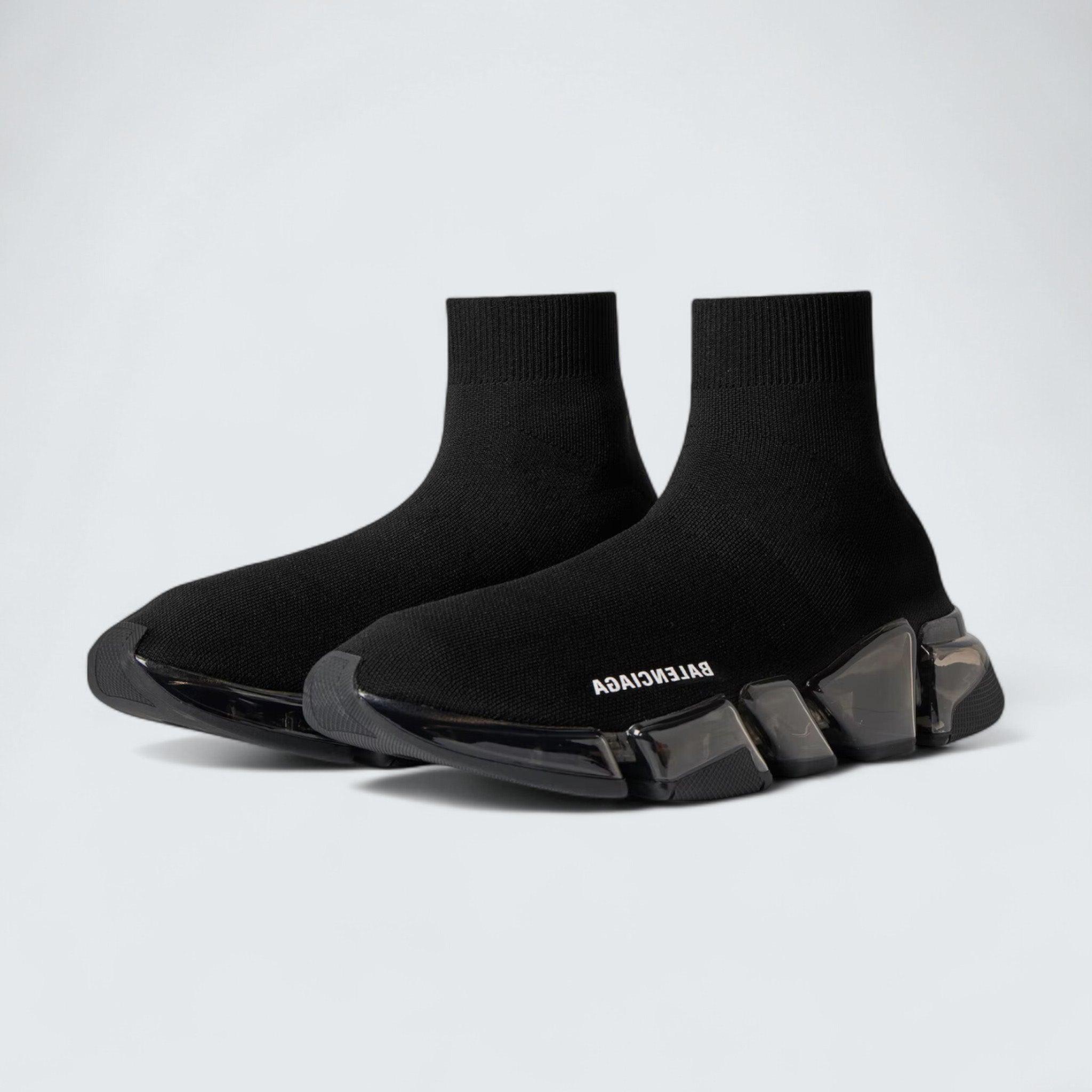 Speed 2.0 Full Clear Sole Sneaker in Black Recycled Knit