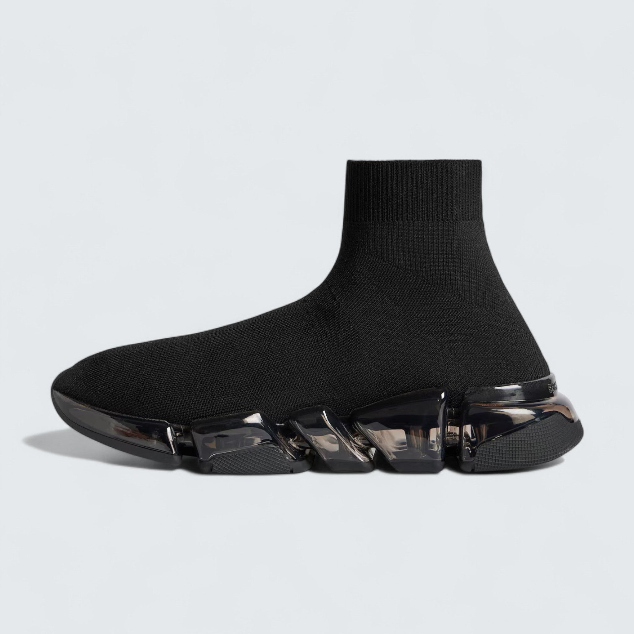 Speed 2.0 Full Clear Sole Sneaker in Black Recycled Knit