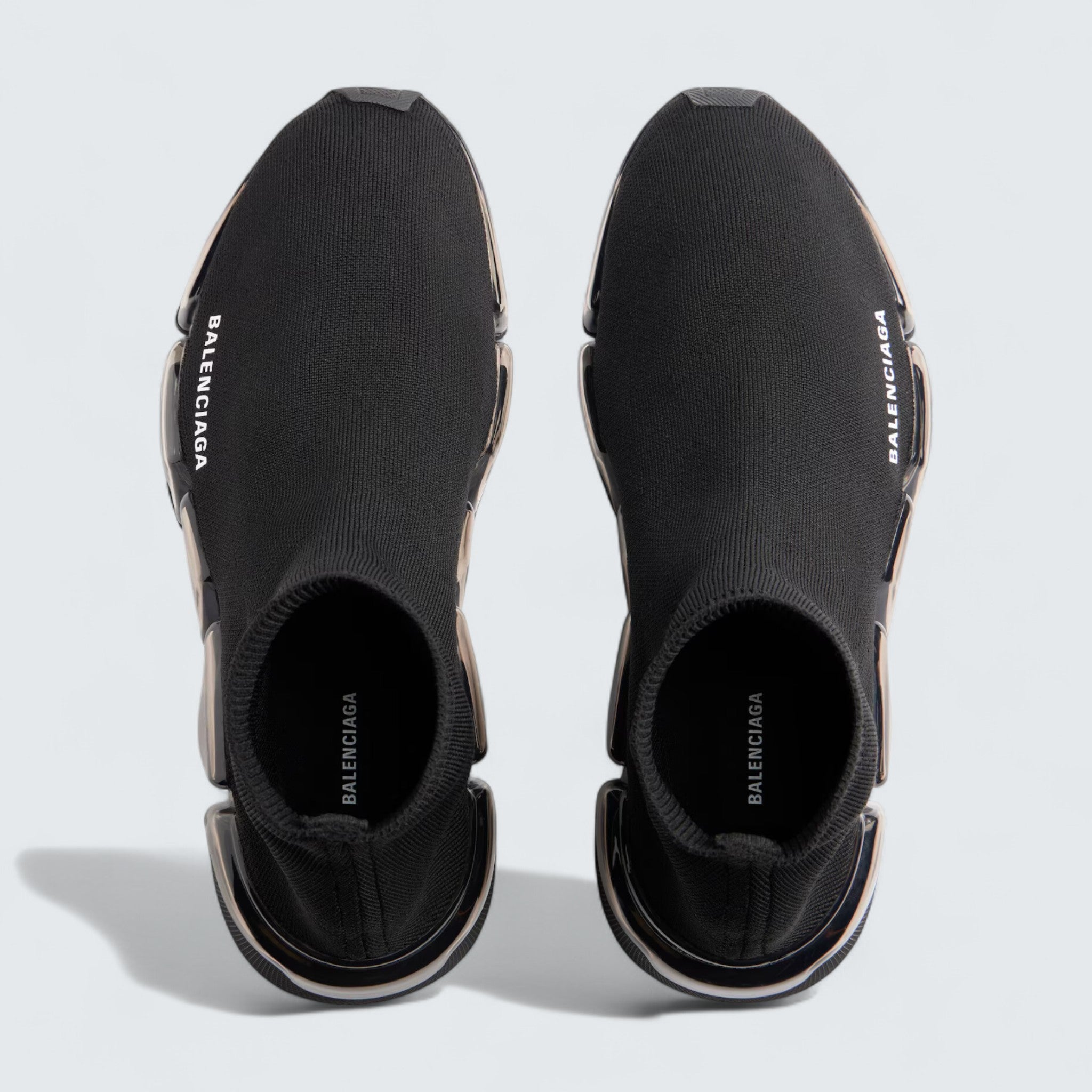 Speed 2.0 Full Clear Sole Sneaker in Black Recycled Knit