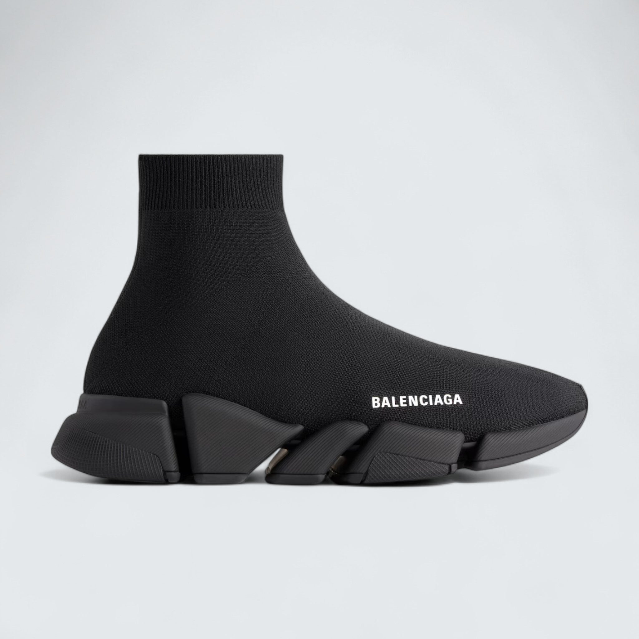 Speed 2.0 Sneaker in Black Recycled Polyester and Elastane