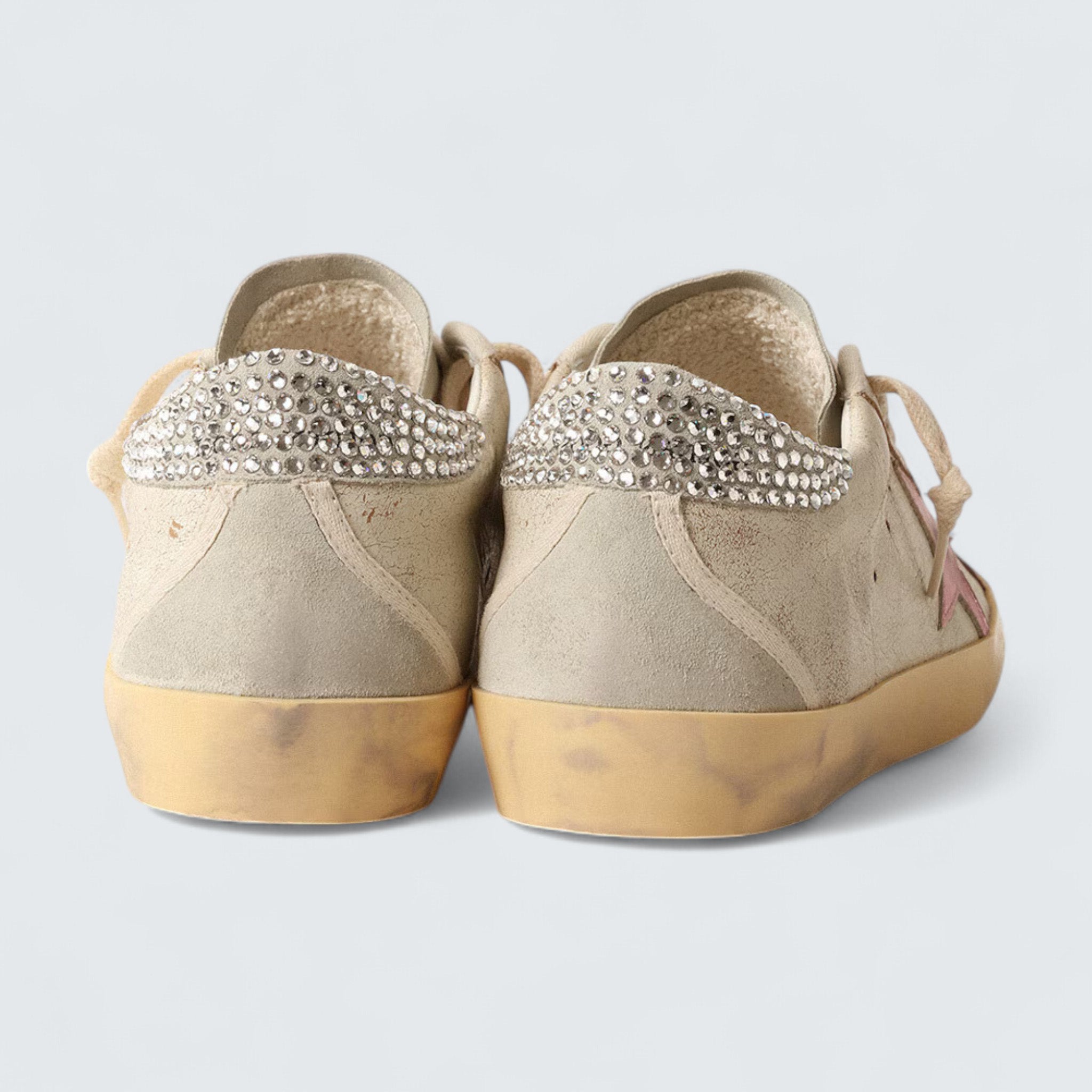 Super-Star LTD 'Ecru with Swarovski Crystal Heel Tab'