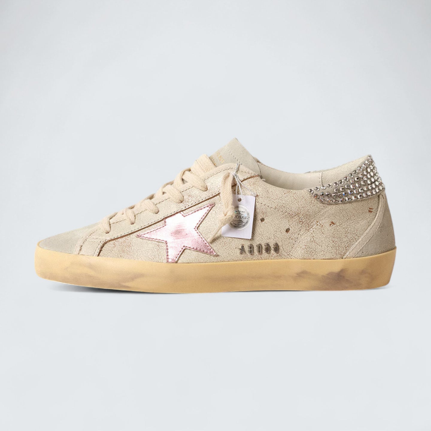 Super-Star LTD 'Ecru with Swarovski Crystal Heel Tab'