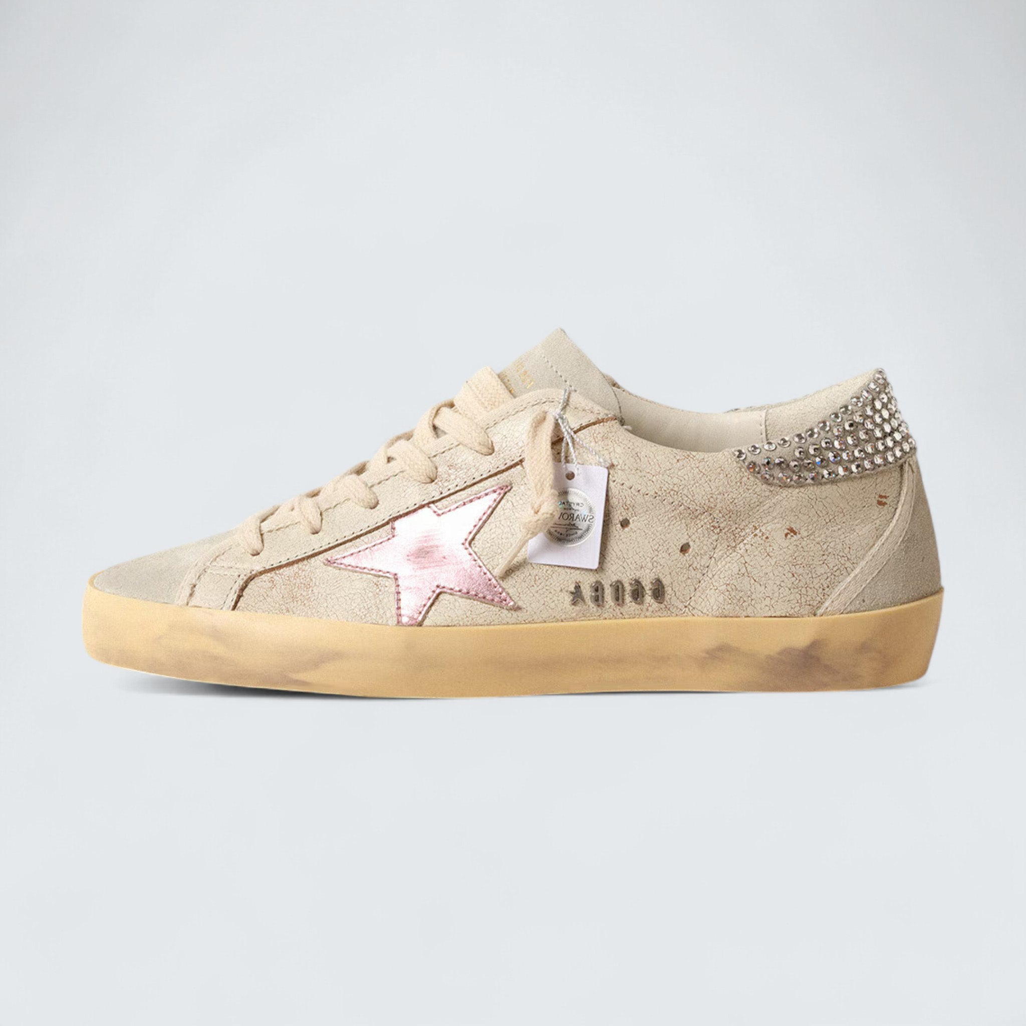 Super-Star LTD 'Ecru with Swarovski Crystal Heel Tab'