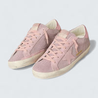 Super-Star LTD 'Pink Glitter with Suede Star and Leather Heel Tab'