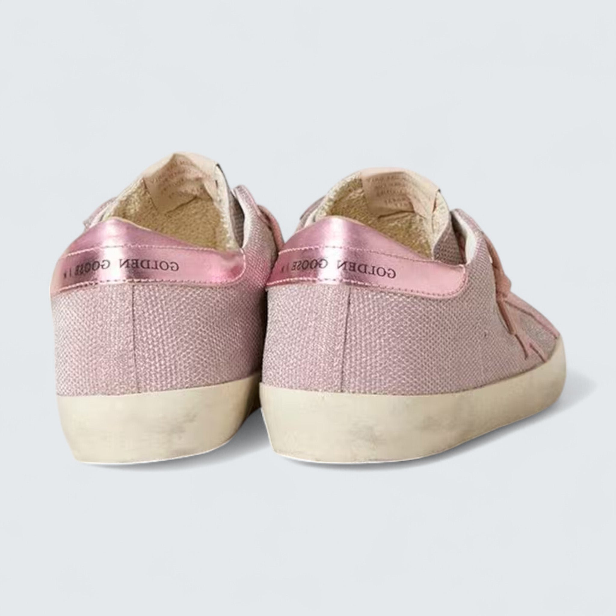 Super-Star LTD 'Pink Glitter with Suede Star and Leather Heel Tab'