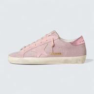 Super-Star LTD 'Pink Glitter with Suede Star and Leather Heel Tab'