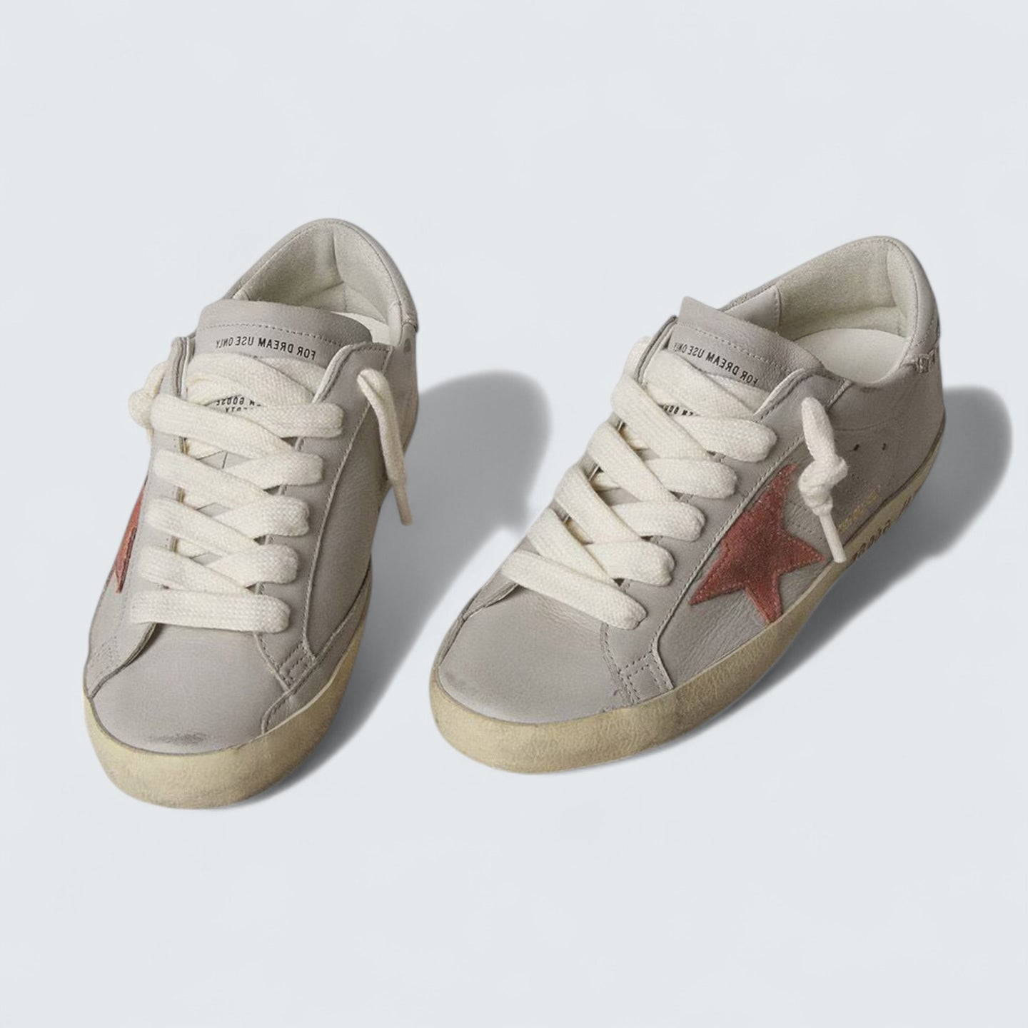 Super-Star LTD 'Gray Leather with Brick-Red Suede Star'