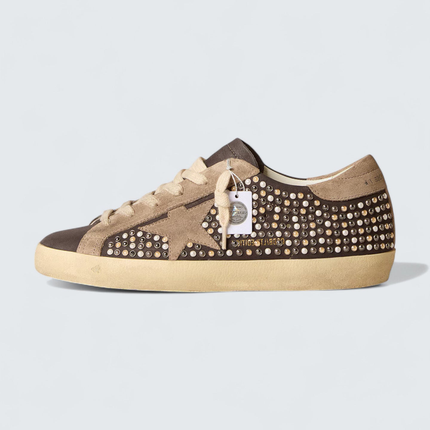 Super-Star LTD 'Gray Nubuck with Swarovski Pearls and Suede Star'