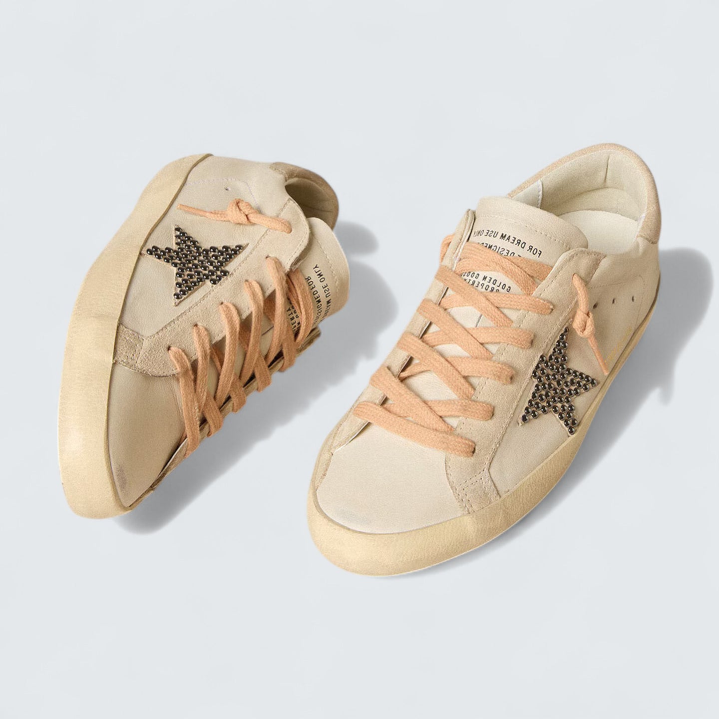 Super-Star LTD 'Leather with Beige Suede Star with Swarovski Studs'