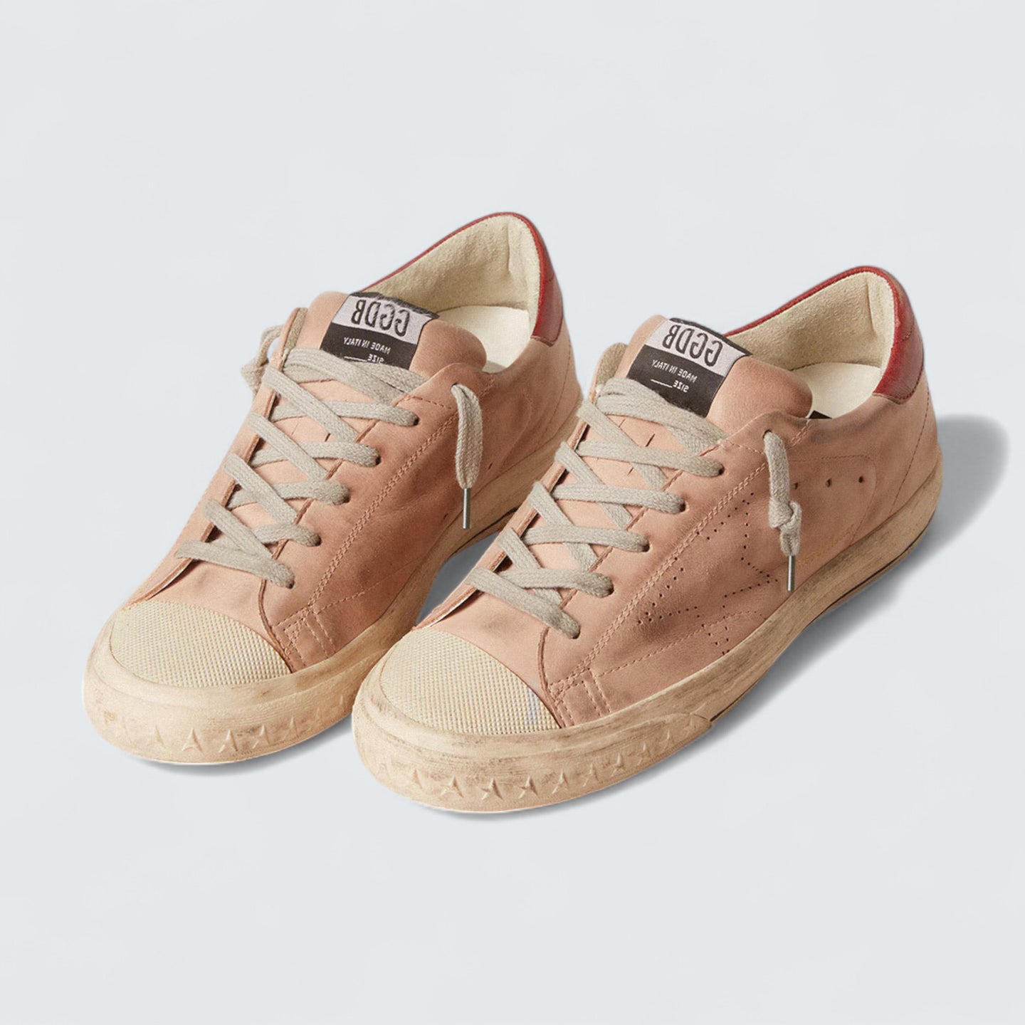 Super-Star LTD 'Pink Nubuck with Perforated Star and Leather Heel Tab'