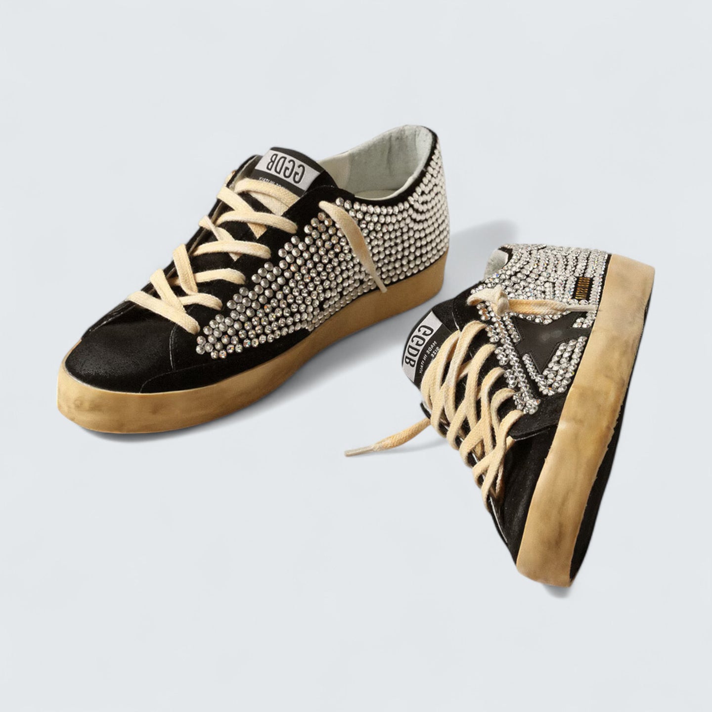 Super-Star LTD 'Black Suede with Swarovski Crystals and Black Leather Star'