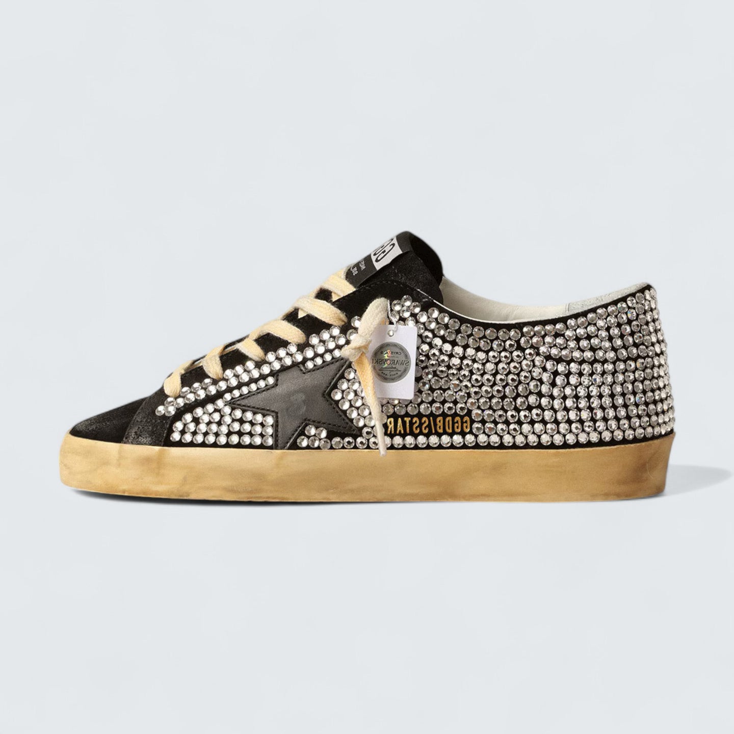 Super-Star LTD 'Black Suede with Swarovski Crystals and Black Leather Star'