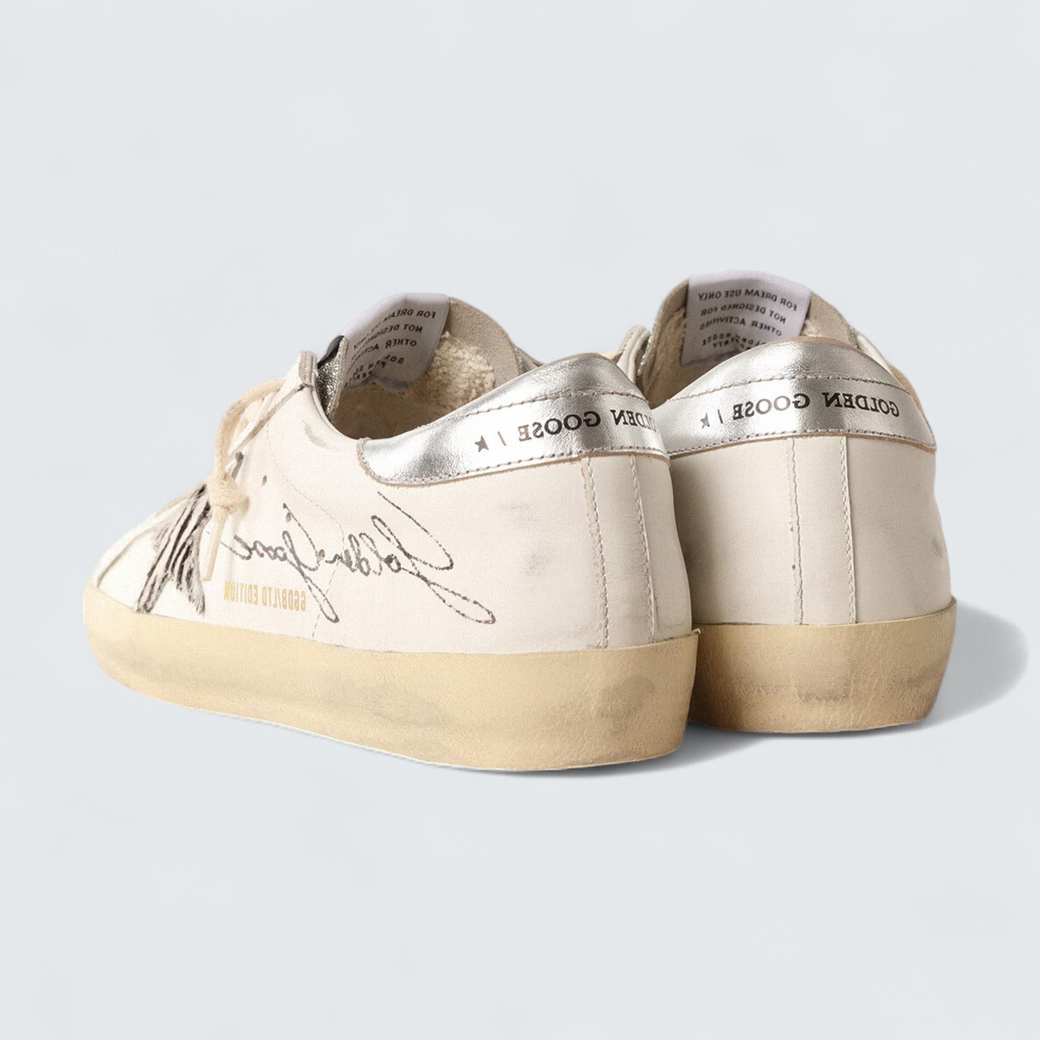 Super-Star LTD 'White Leather with Silver Swarovski Crystal Tongue'