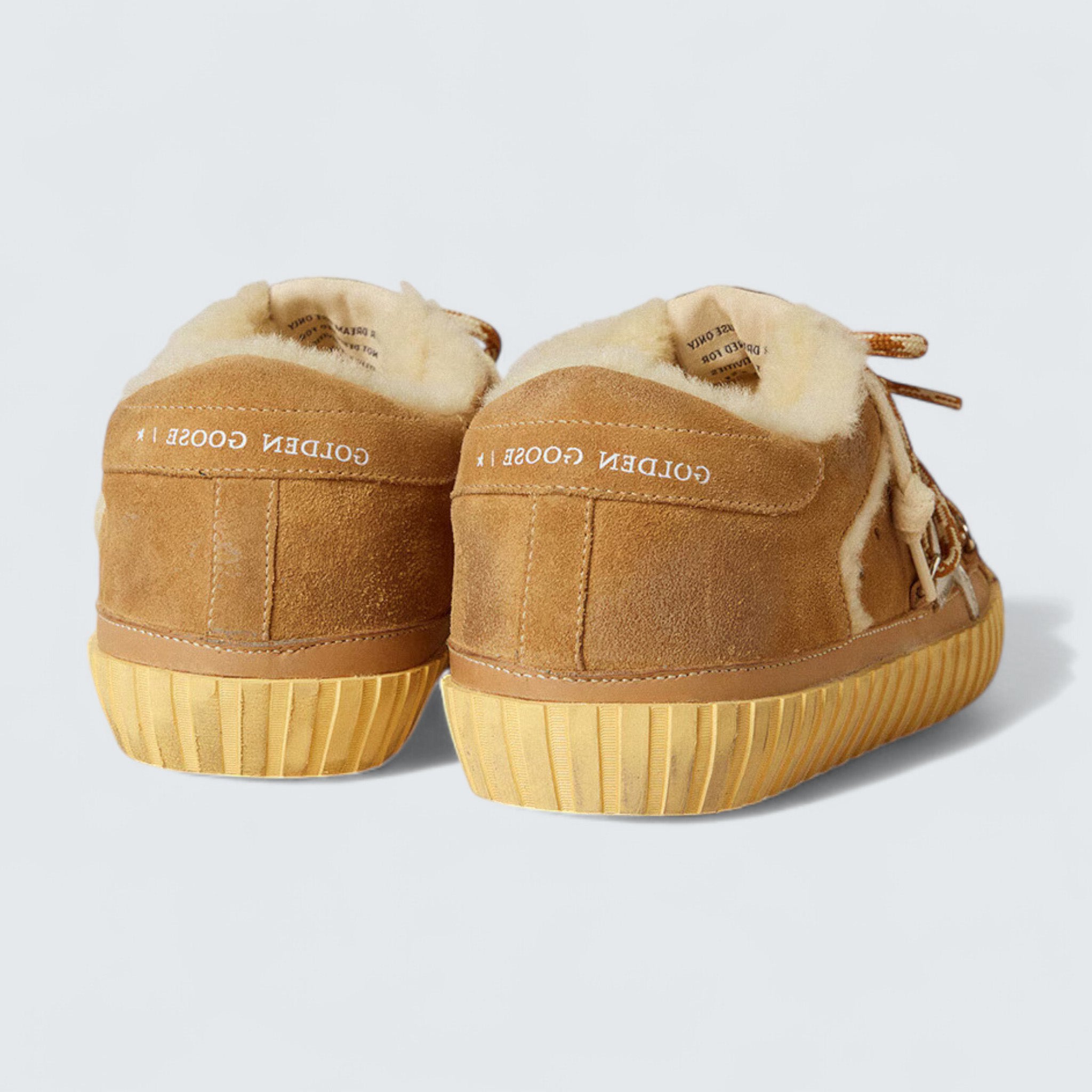Super-Star 'Beige Suede and Shearling with Metallic Leather Star'