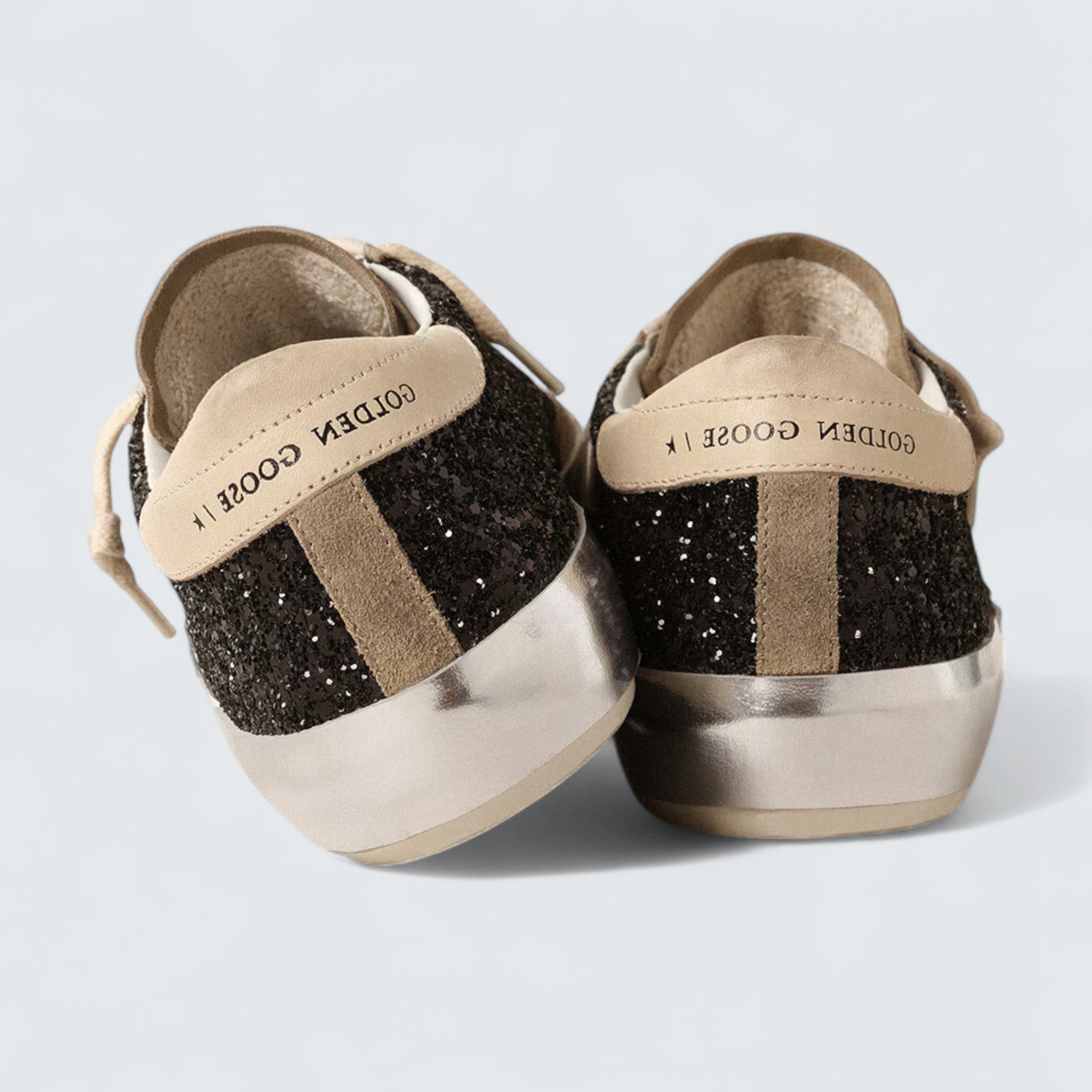Super-Star 'Black Glitter with Cream Star and Suede Inserts'