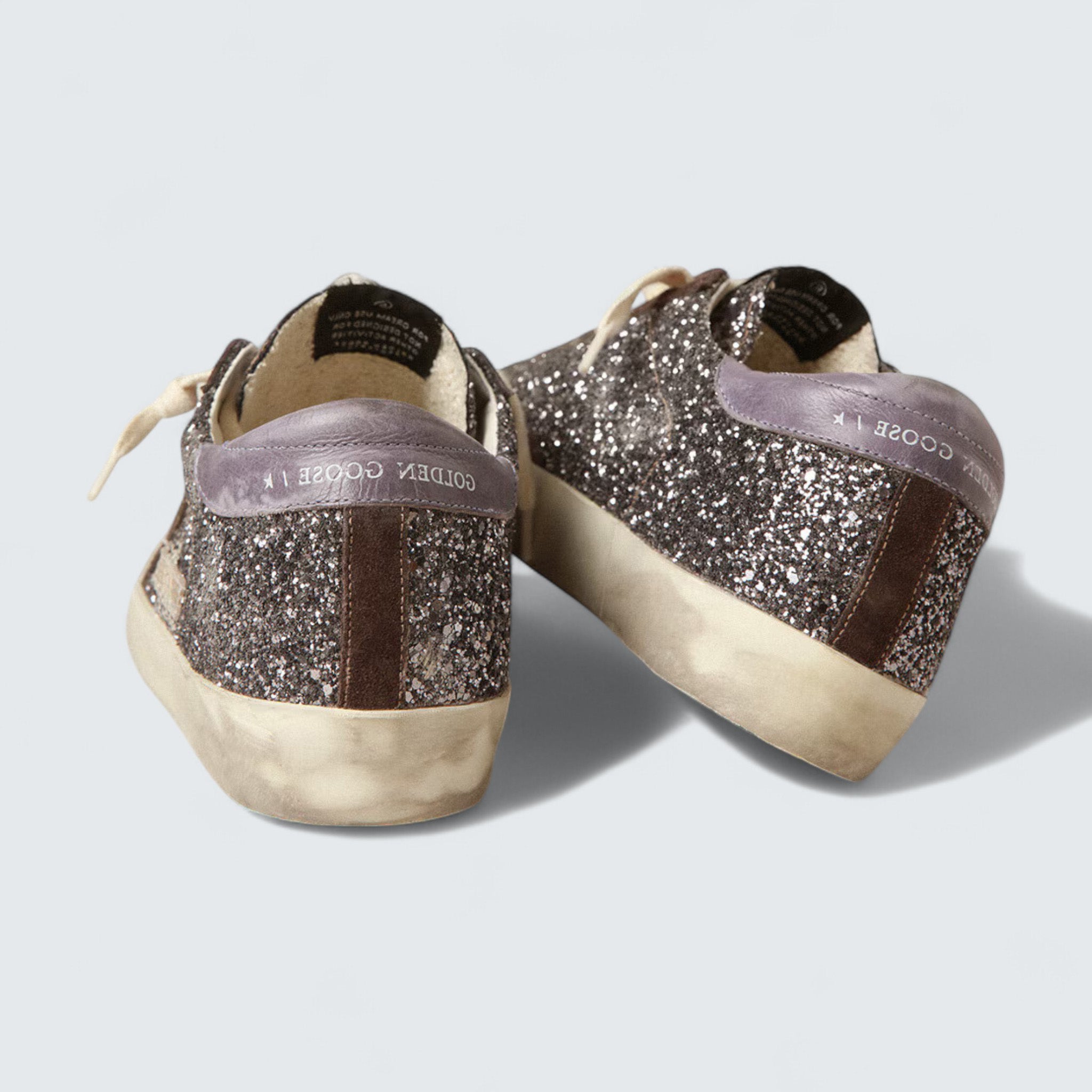 Super-Star 'Glitter with Brown Star and Lilac Heel Tab'