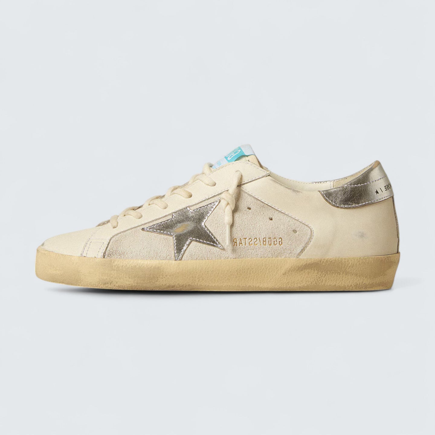 Super-Star 'White Leather and Suede with Silver and Gold Leather Star'