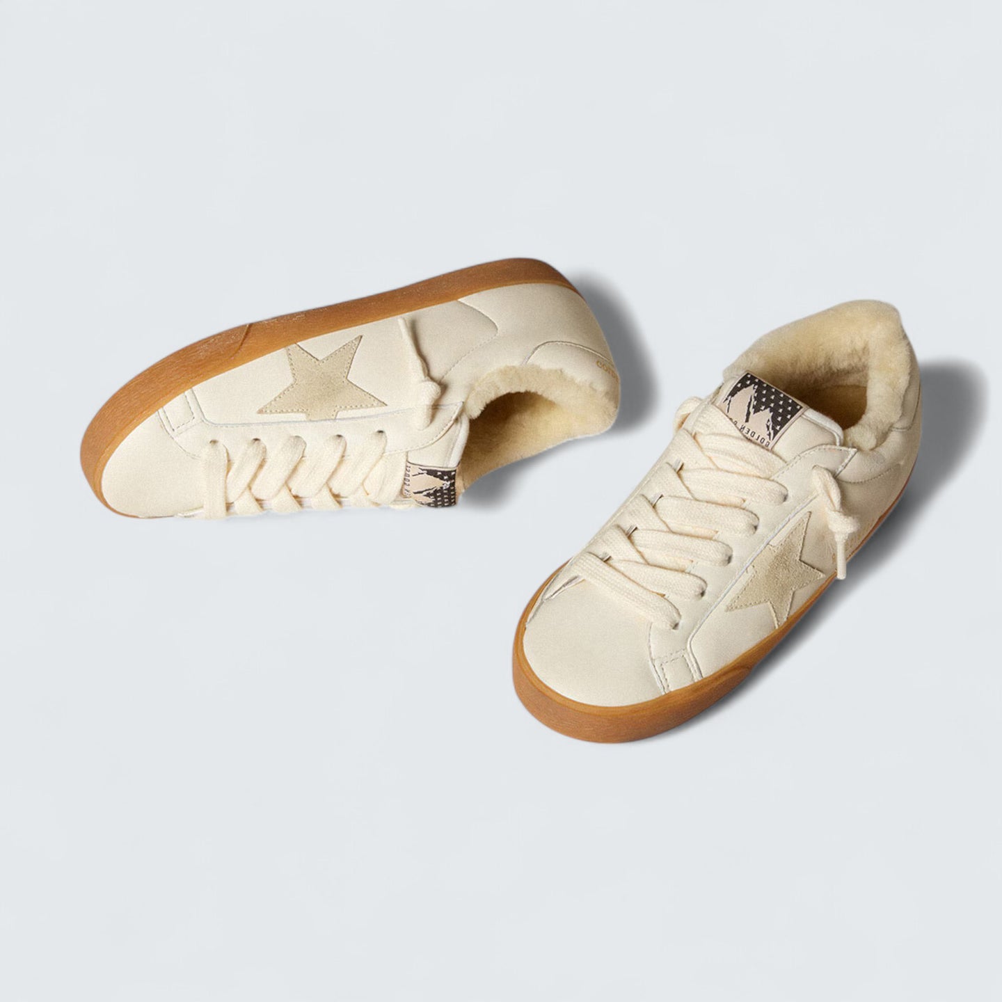 Super-Star 'White Nappa with Suede Star and Shearling Lining'