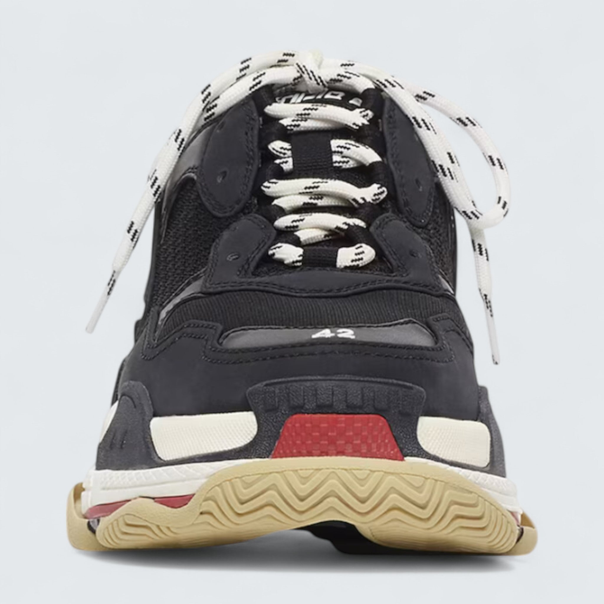 Triple S Sneaker in Black Double Foam and Mesh