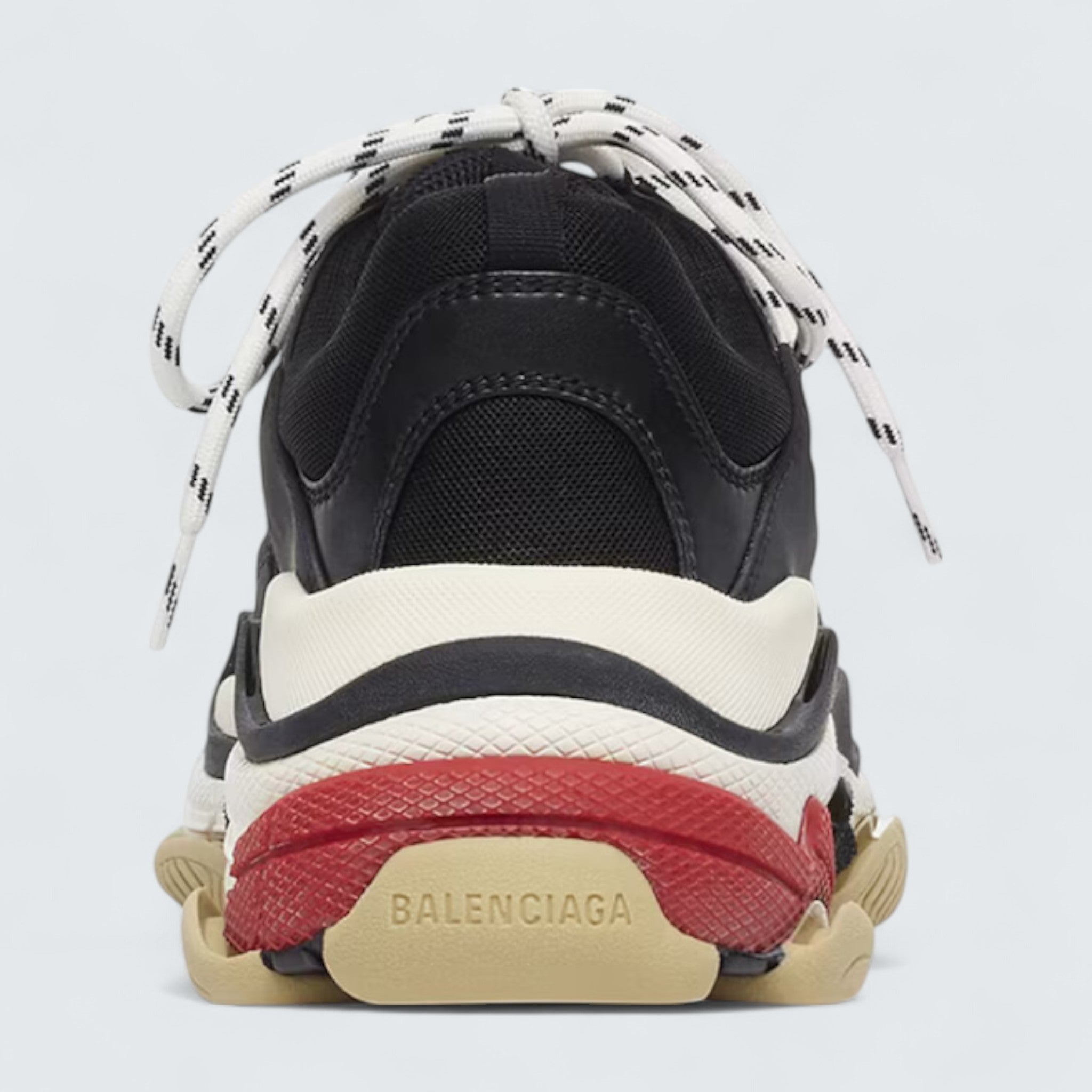 Triple S Sneaker in Black Double Foam and Mesh