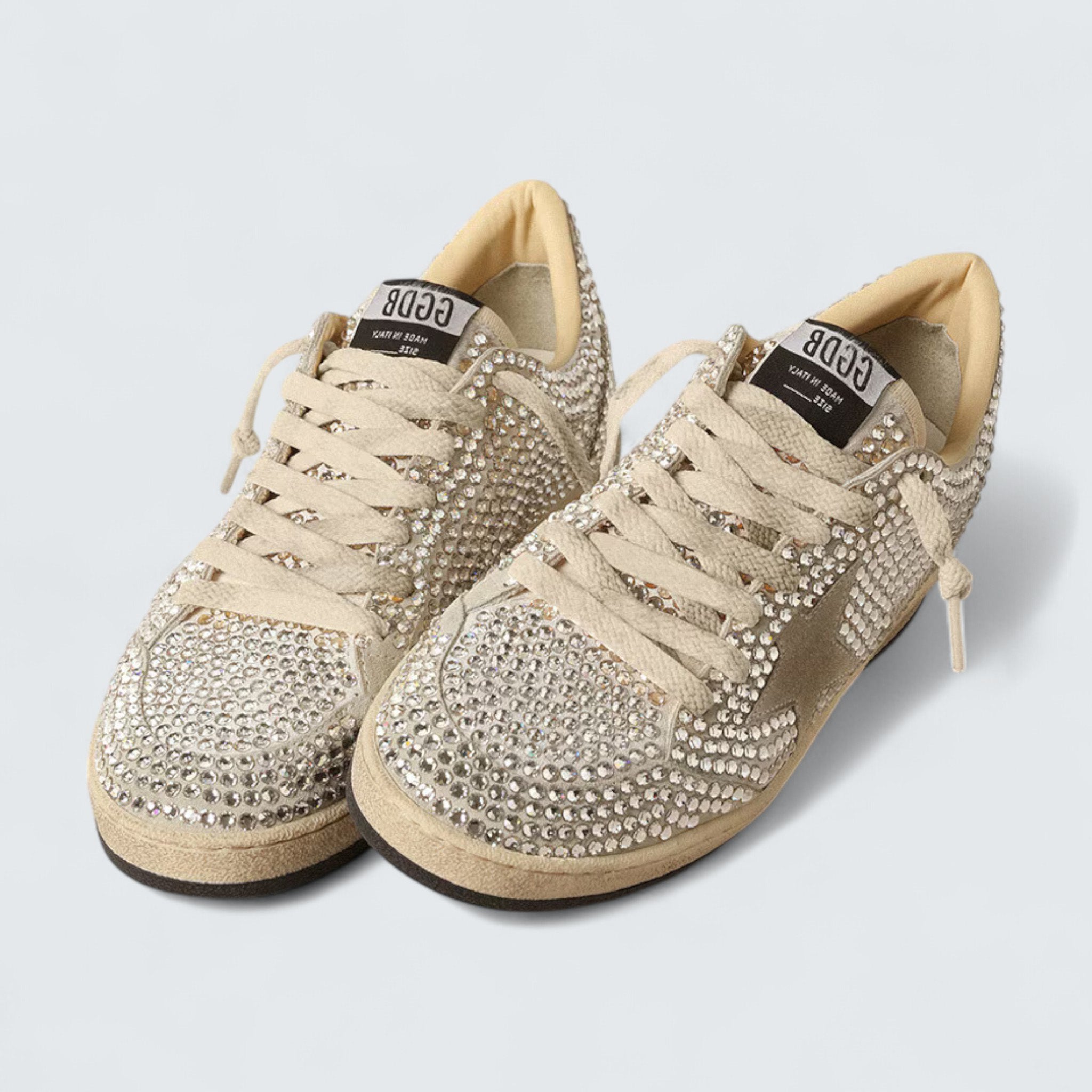 Ball Star LTD 'White and Ice-Gray Suede with Swarovski Crystals and Ice-Gray Suede Star'